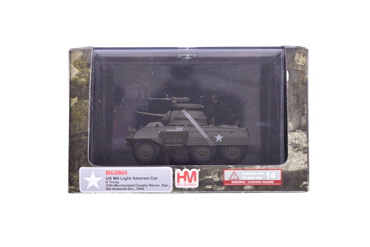7885 - Hobby Master 1:72 M8 Light Armored Car Diecast WWII US Military Tank thumbnail