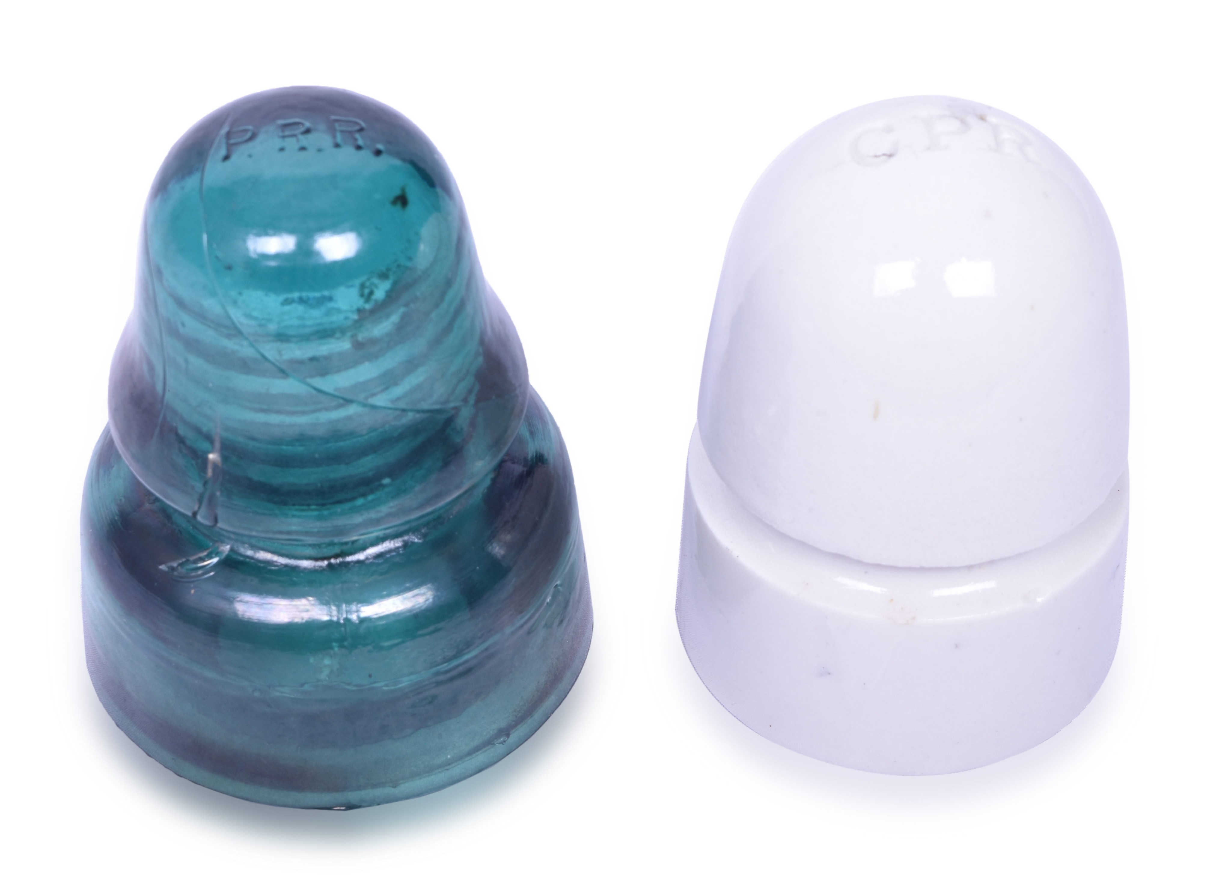 2002 - Canadian Pacific and Pennsylvania Railroad Marked Glass Insulators thumbnail