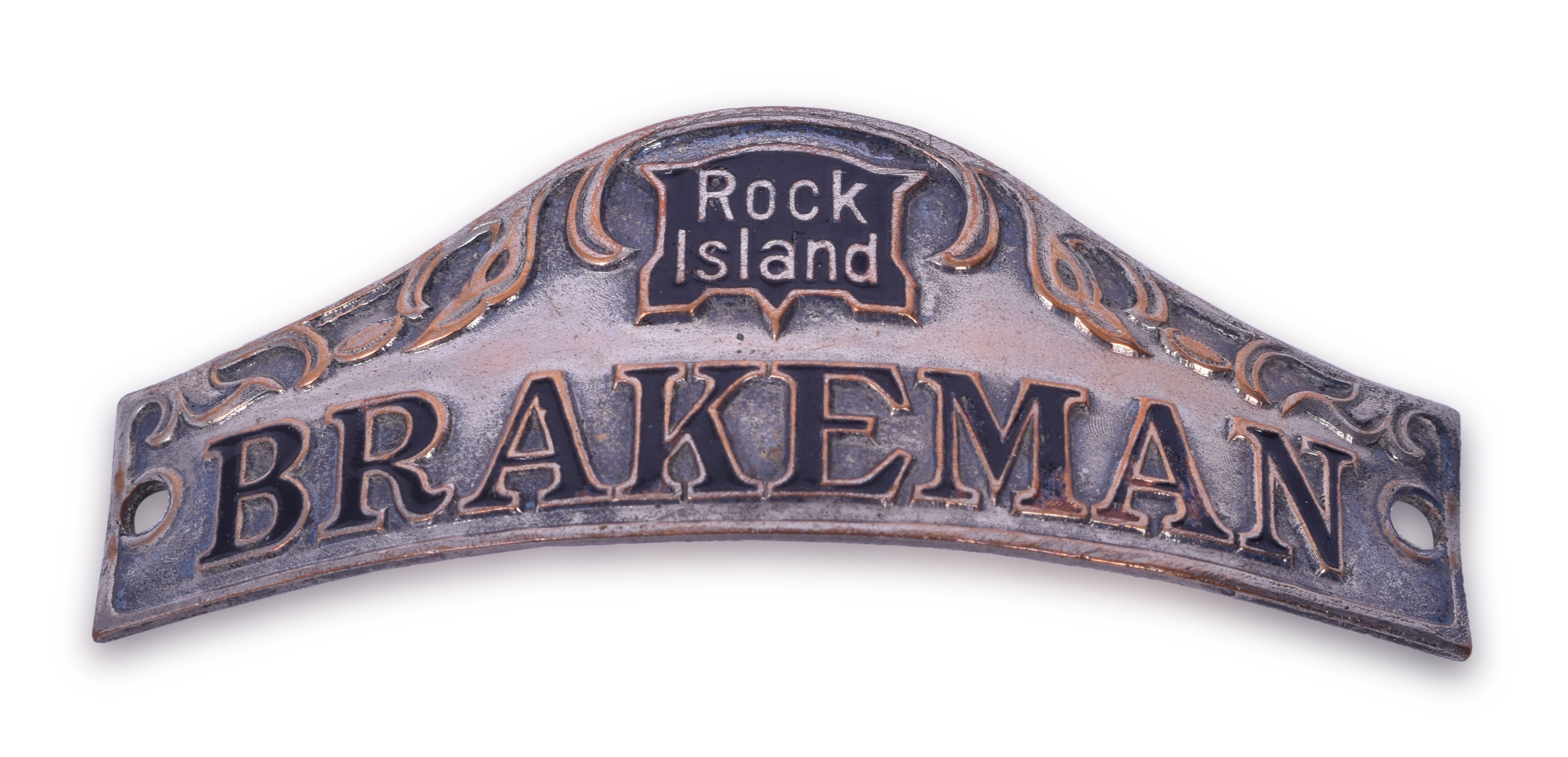 2004 - Rock Island Railroad Embossed Brakeman Cap Badge thumbnail