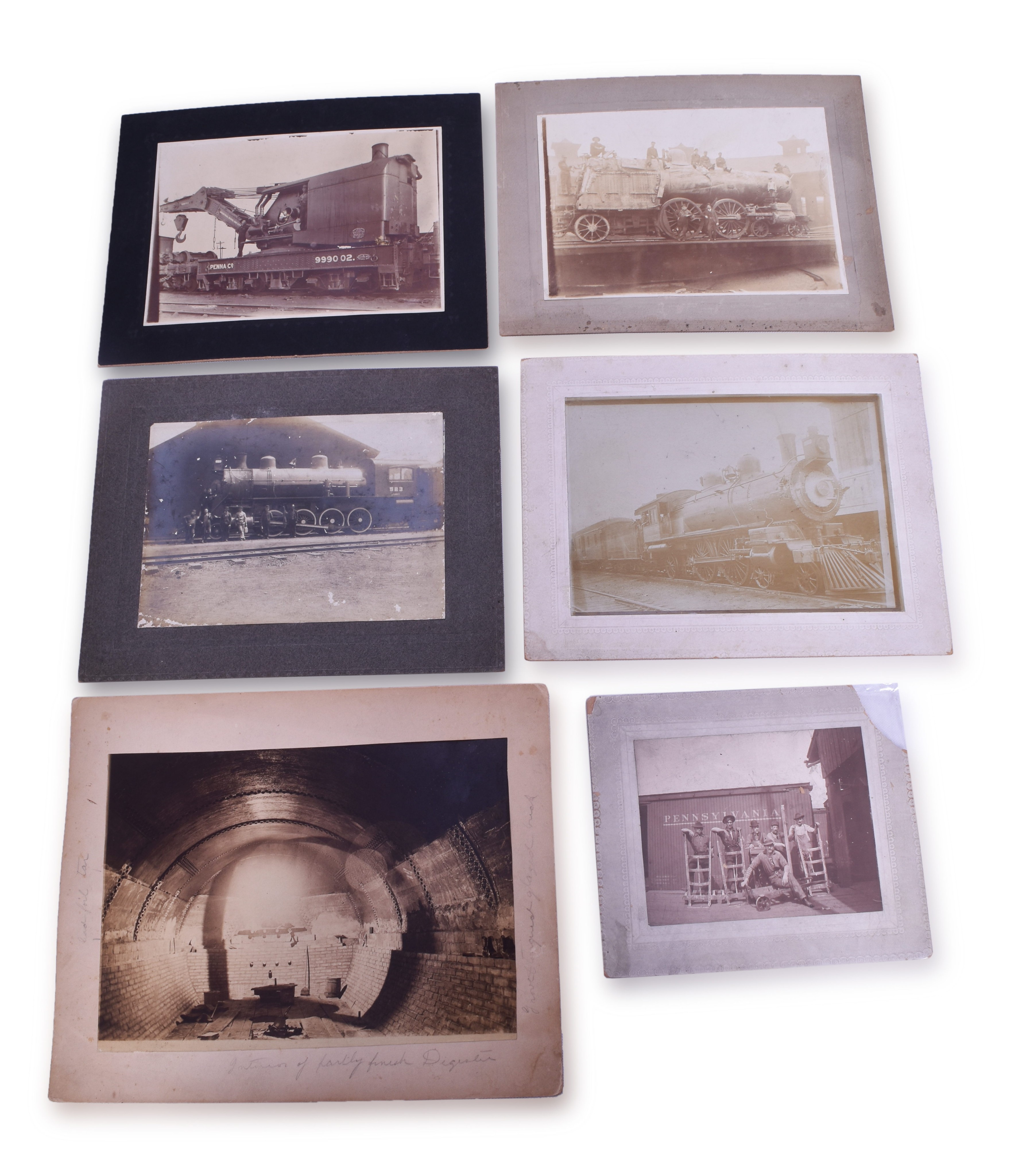 2029 - Six Pennsylvania Photographs Late 1800's Early 1900's #7002, 100 ton Penna Co Crane, #7378 Wreck and More thumbnail
