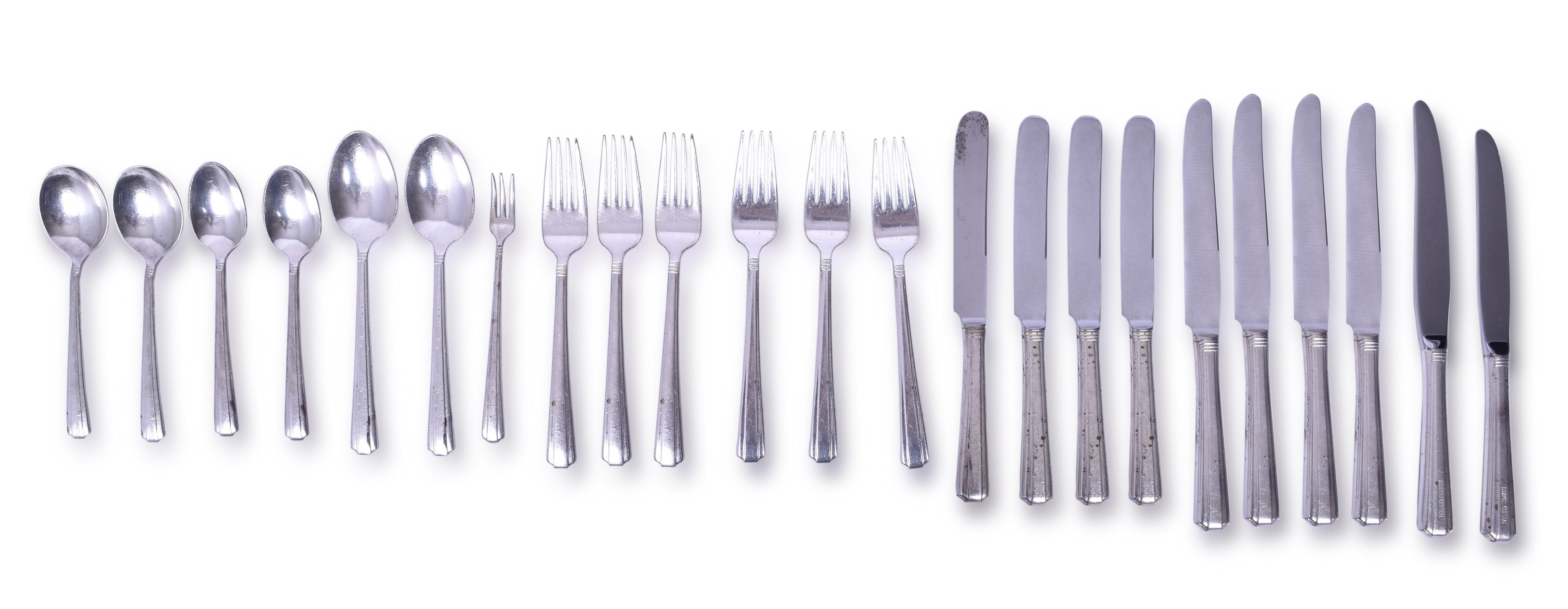 2053 - Mix of Twenty-three Wallace & International Illinois Central Stamped Flatware thumbnail