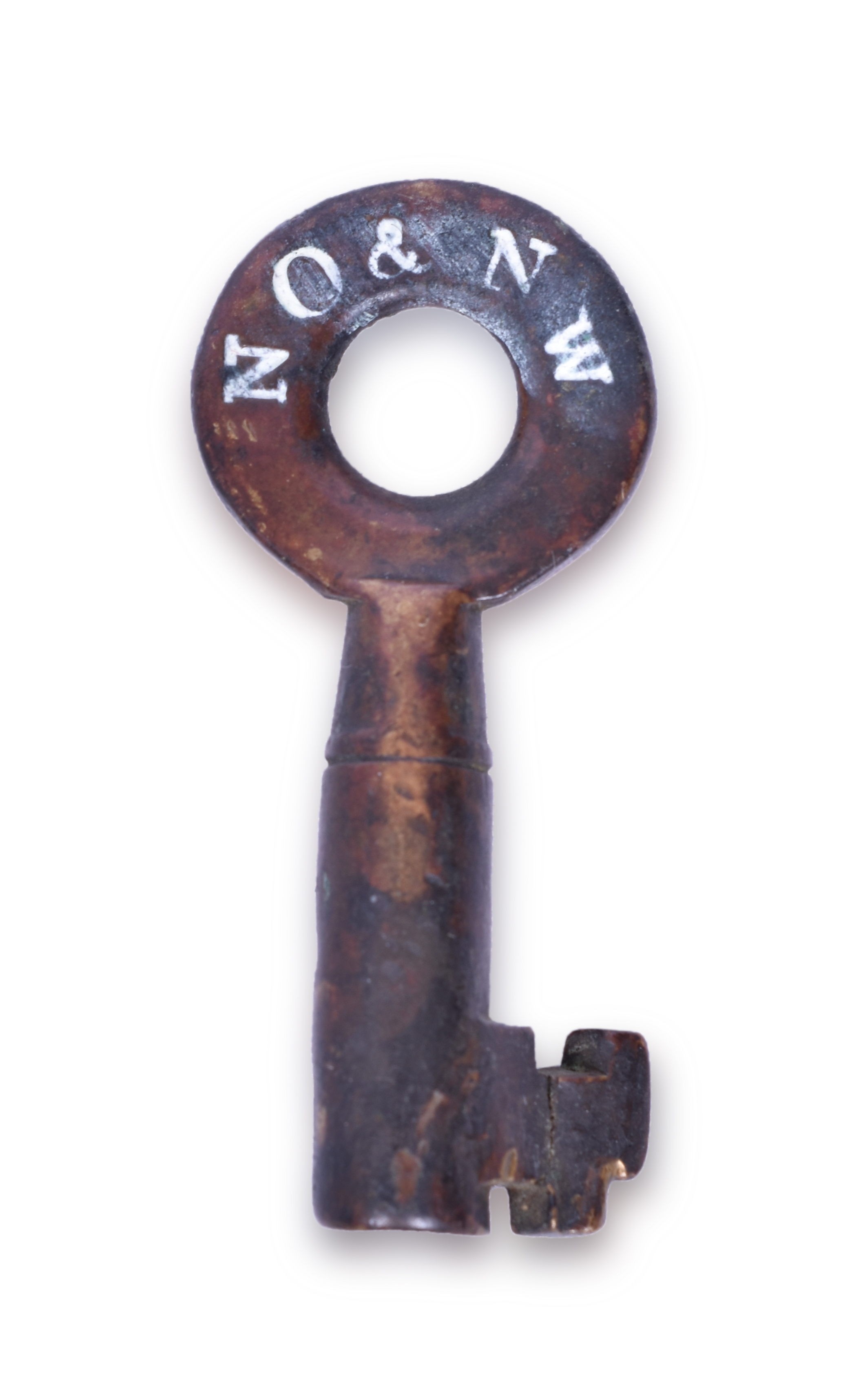 2060 - New Orleans & North Western Railroad Tapered Barrel Brass Key thumbnail