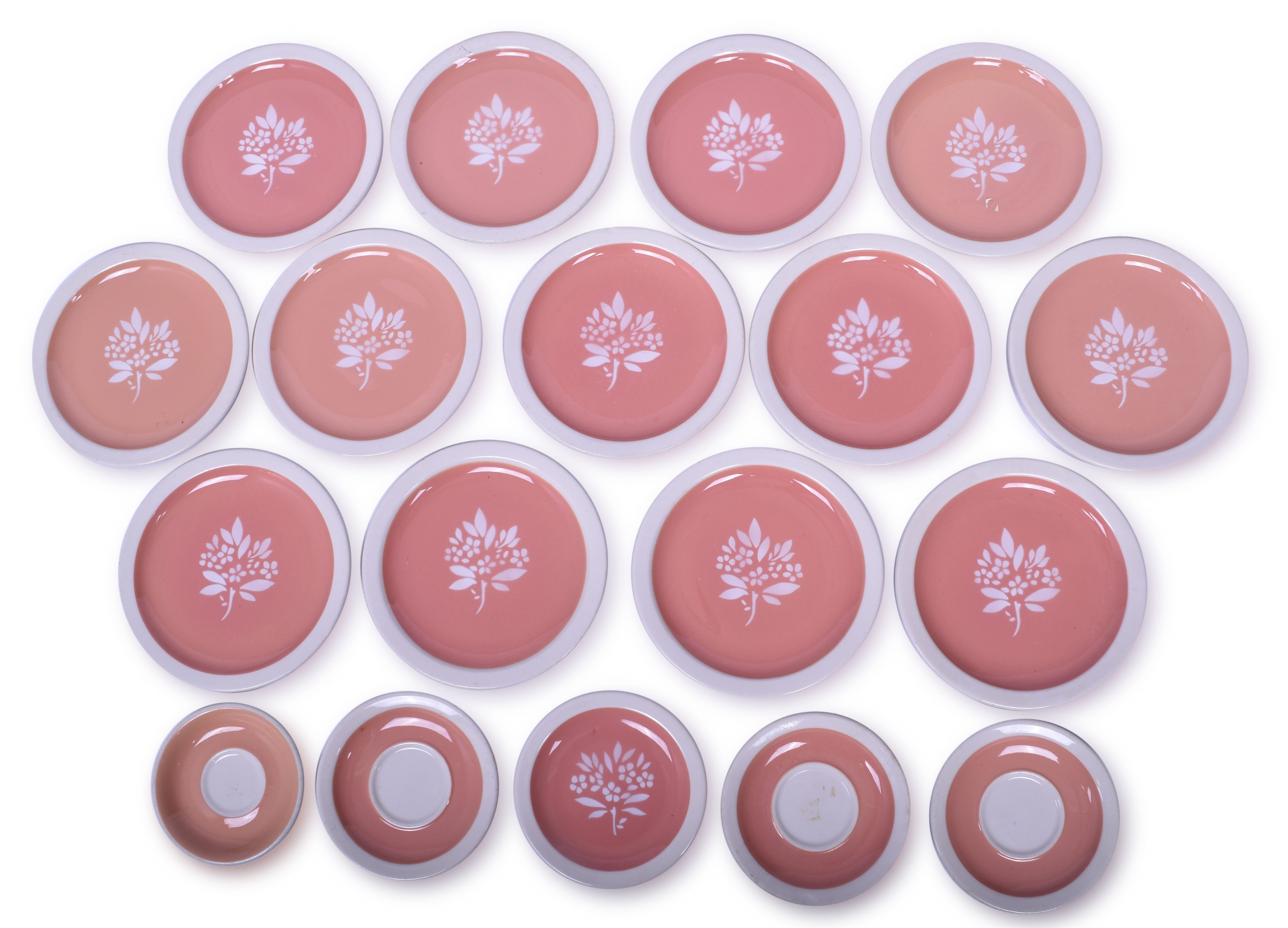 2063 - Syracuse China Illinois Central Railroad Coral 13 Plates & 5 Saucers thumbnail