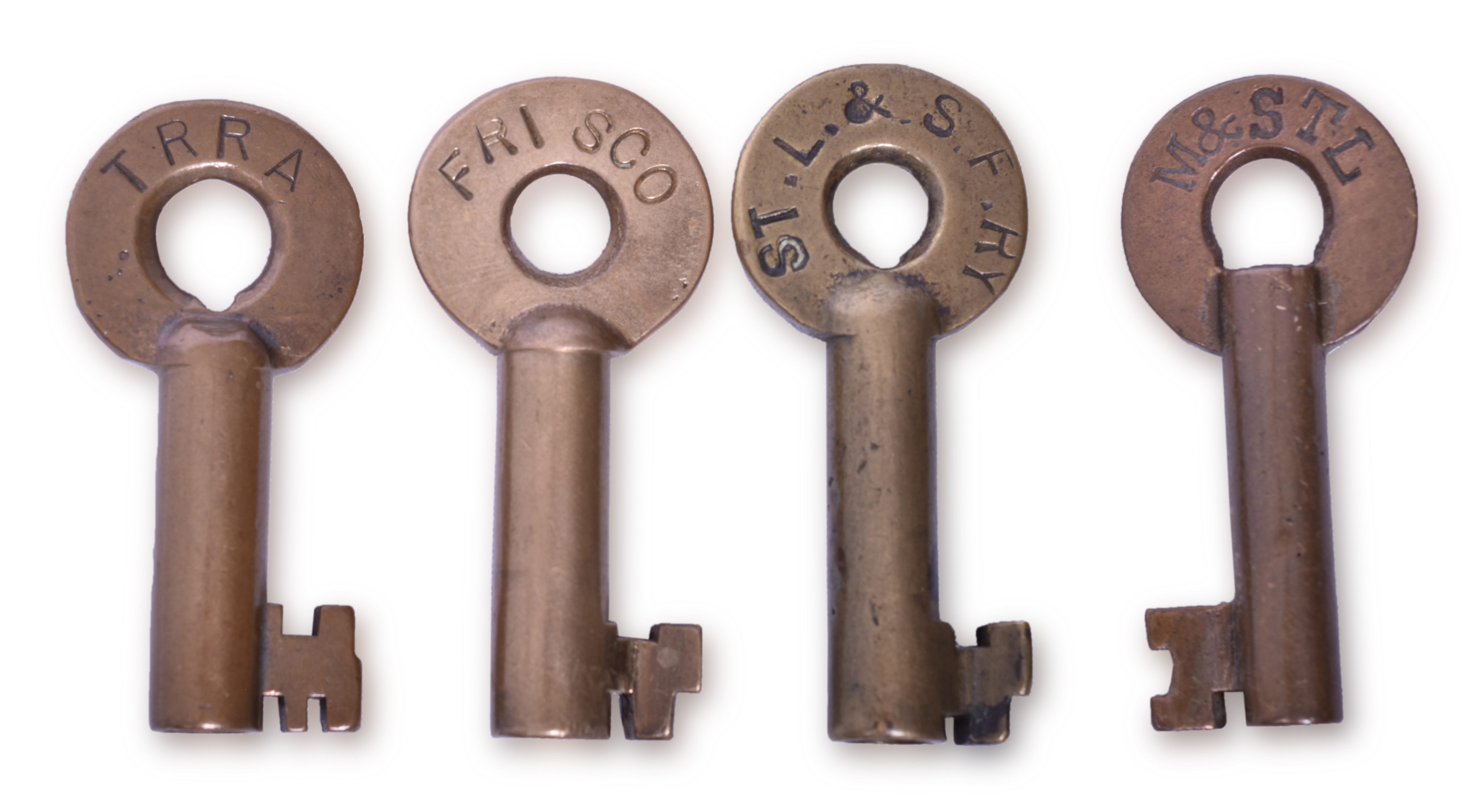 2072 - Five St. Louis Related Railroad Keys - Frisco, M&StL, and Terminal Railroad thumbnail