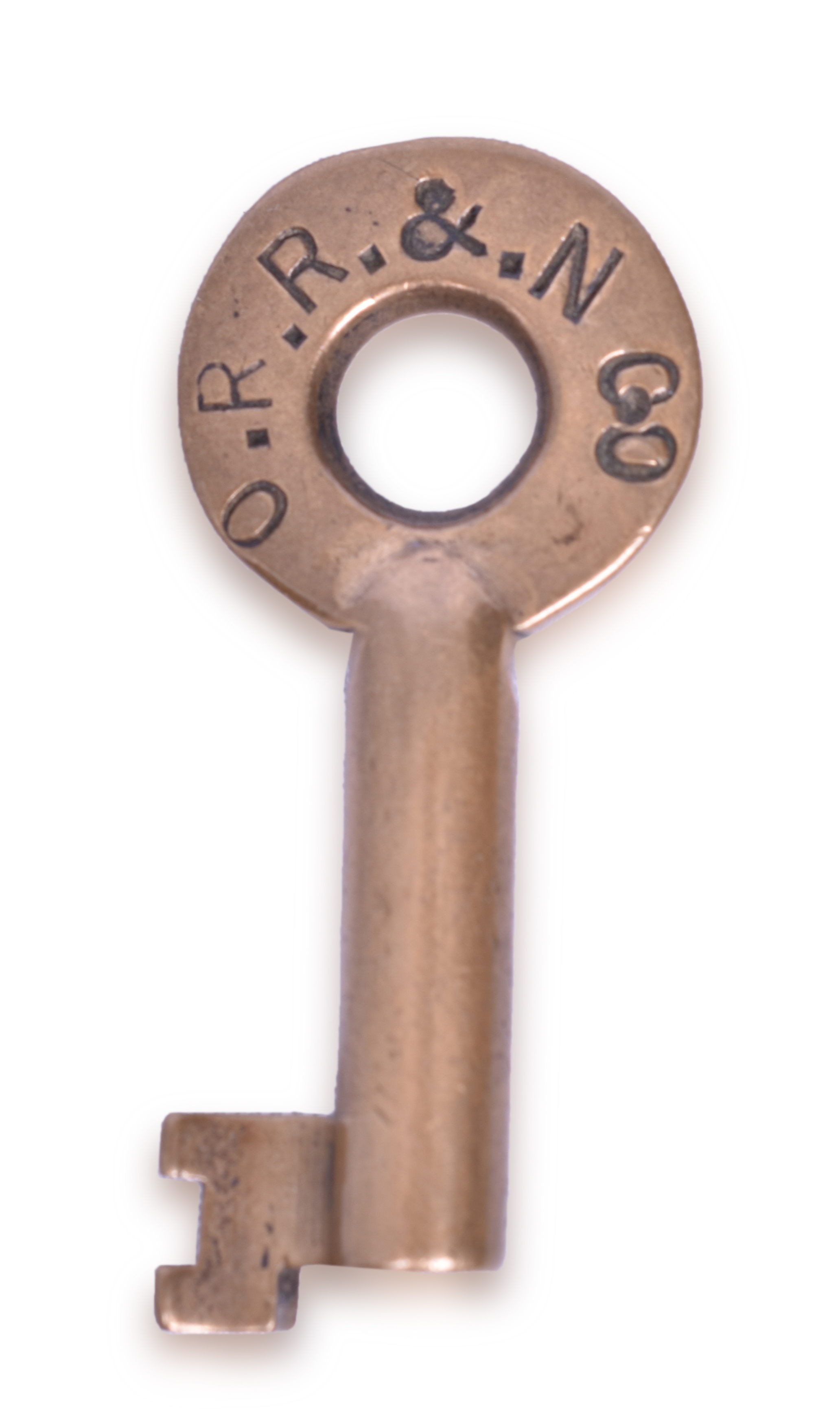 2104 - Oregon Railroad and Navigation Co. Brass A&W Switch Key thumbnail