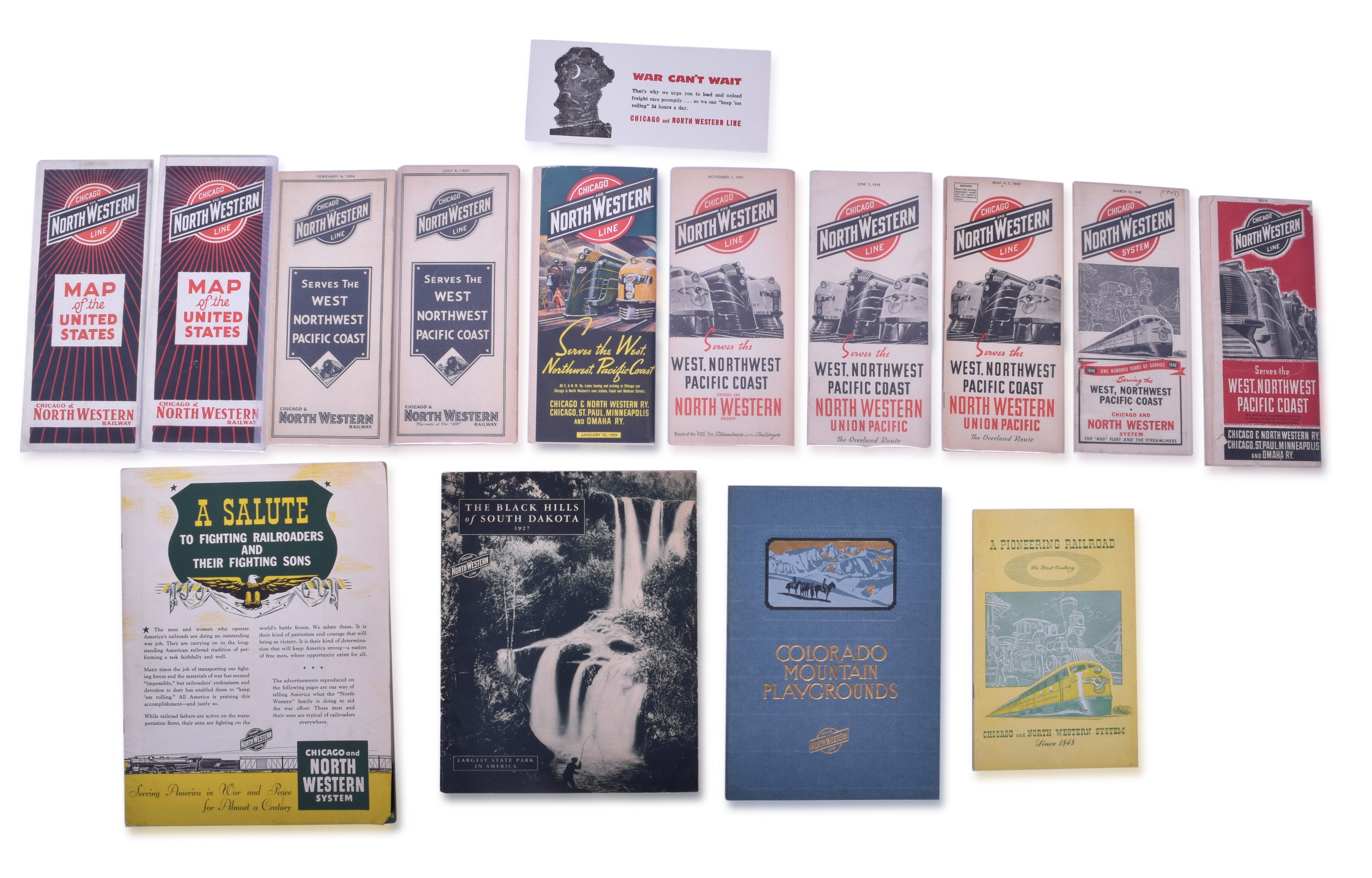 2133 - Chicago & North Western Railroad Line Timetables, Maps, Ink Blotter & Booklets. thumbnail