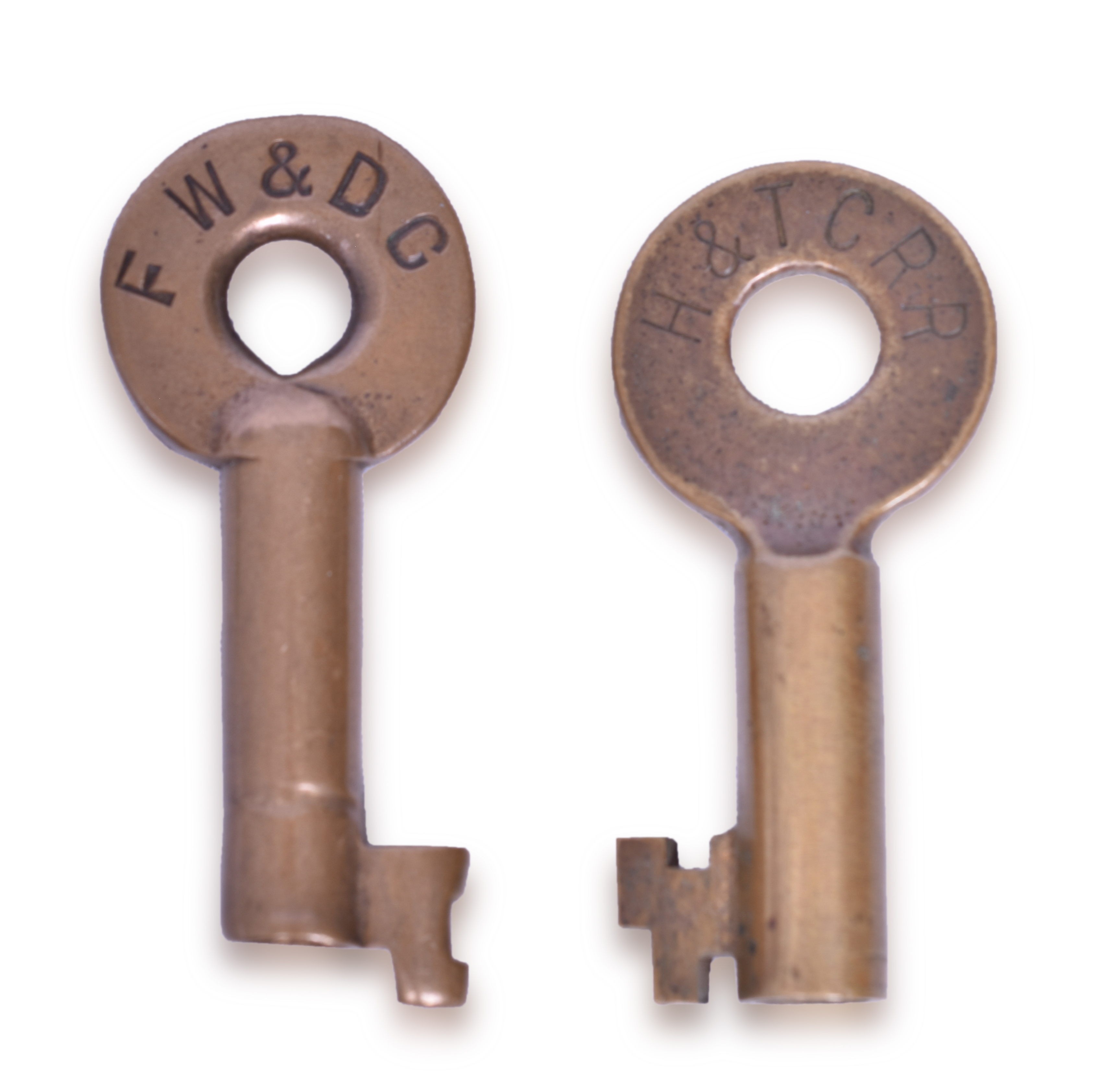 2136 - Fort Worth & Denver City and Houston and Texas Central Railroad Brass Keys thumbnail