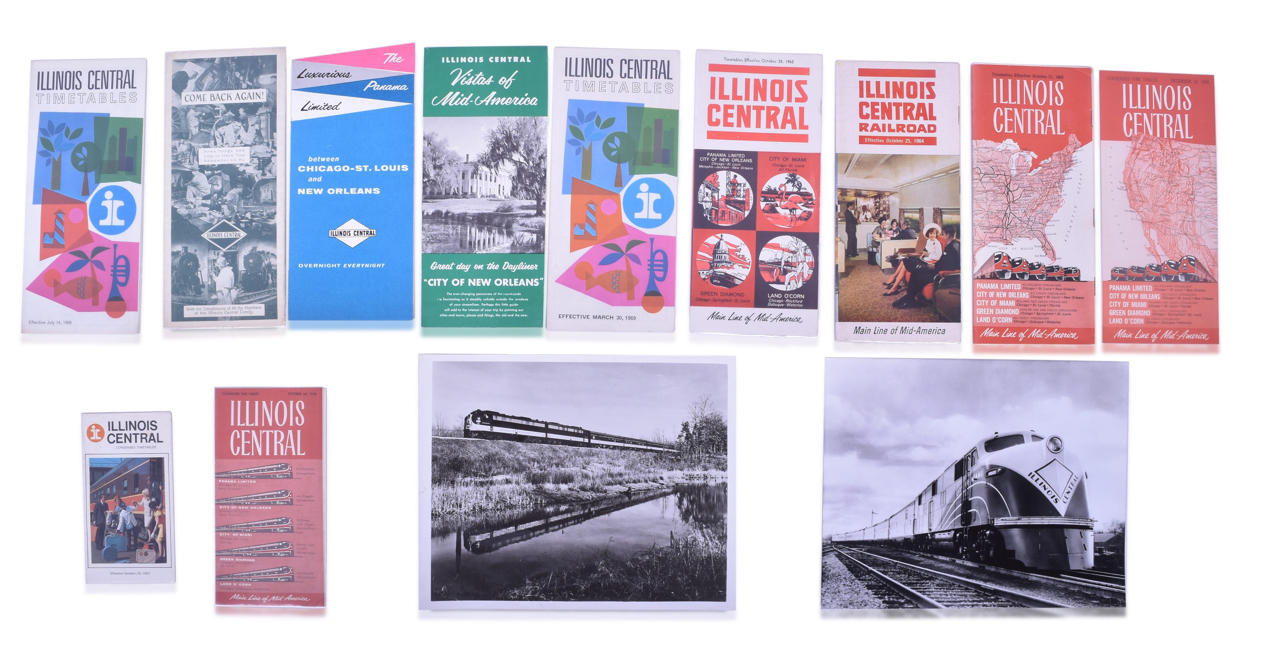 2145 - Illinois Central Railroad Timetables, Photos & Advertisement Booklets thumbnail