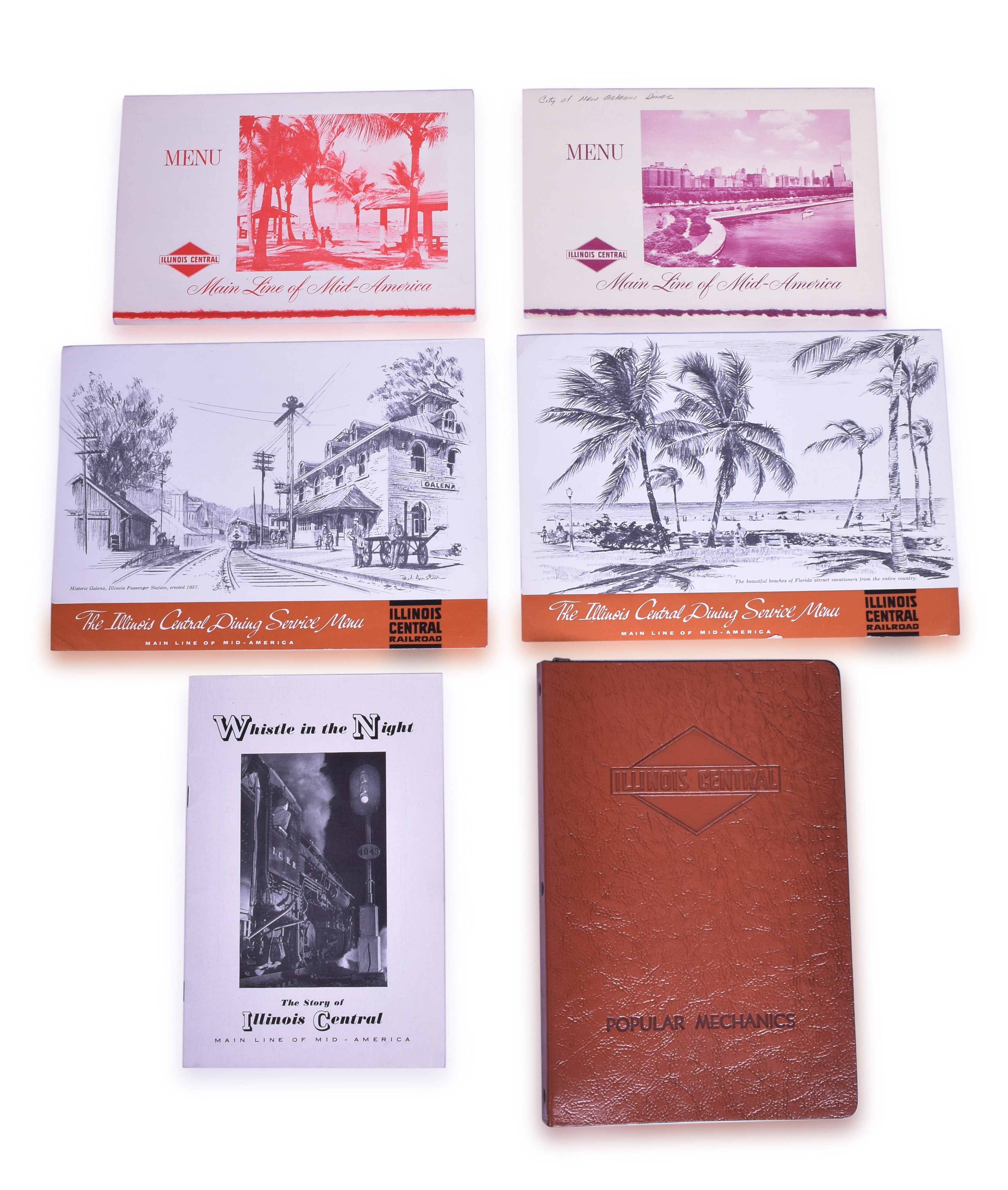 2147 - Illinois Central Railroad Menus, Booklet & Torsion Binder. thumbnail