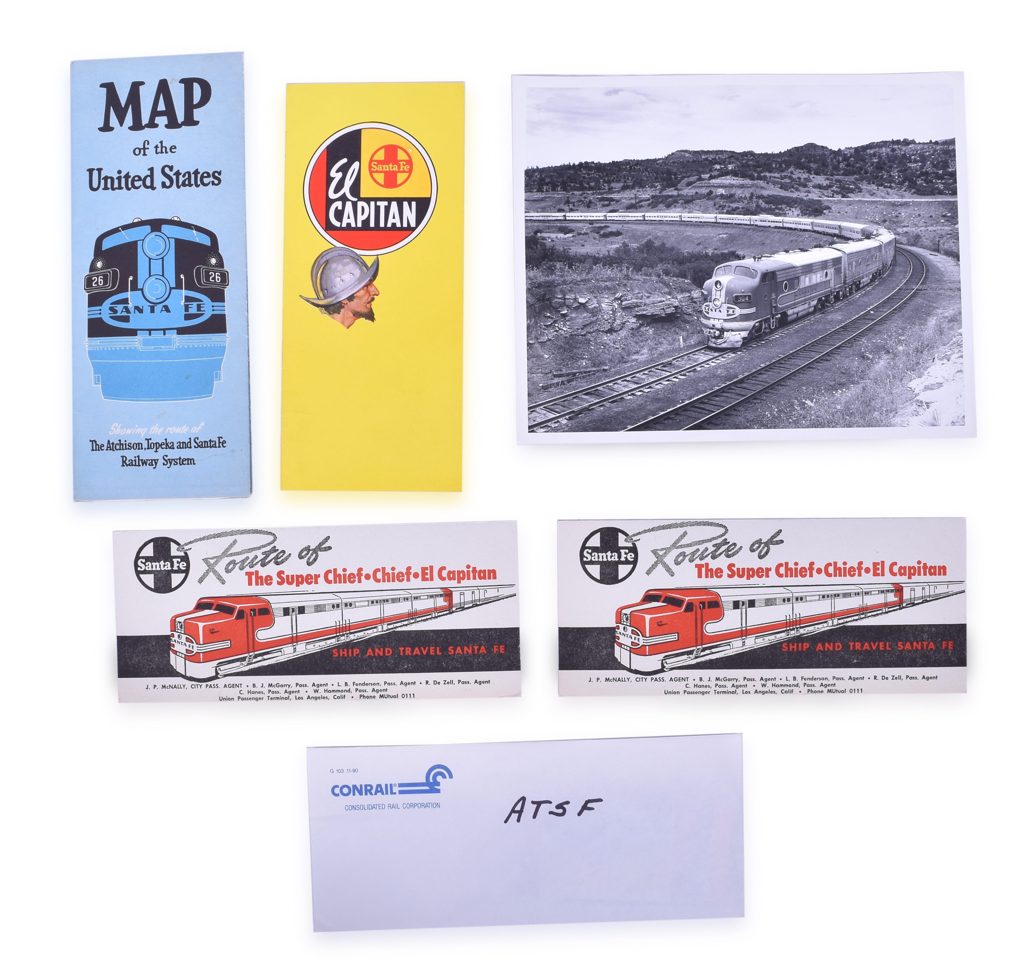 2149 - Santa Fe Railway Ink Blotters, Brochures/Timetable, Maps, Pocket Calendars & Photos thumbnail