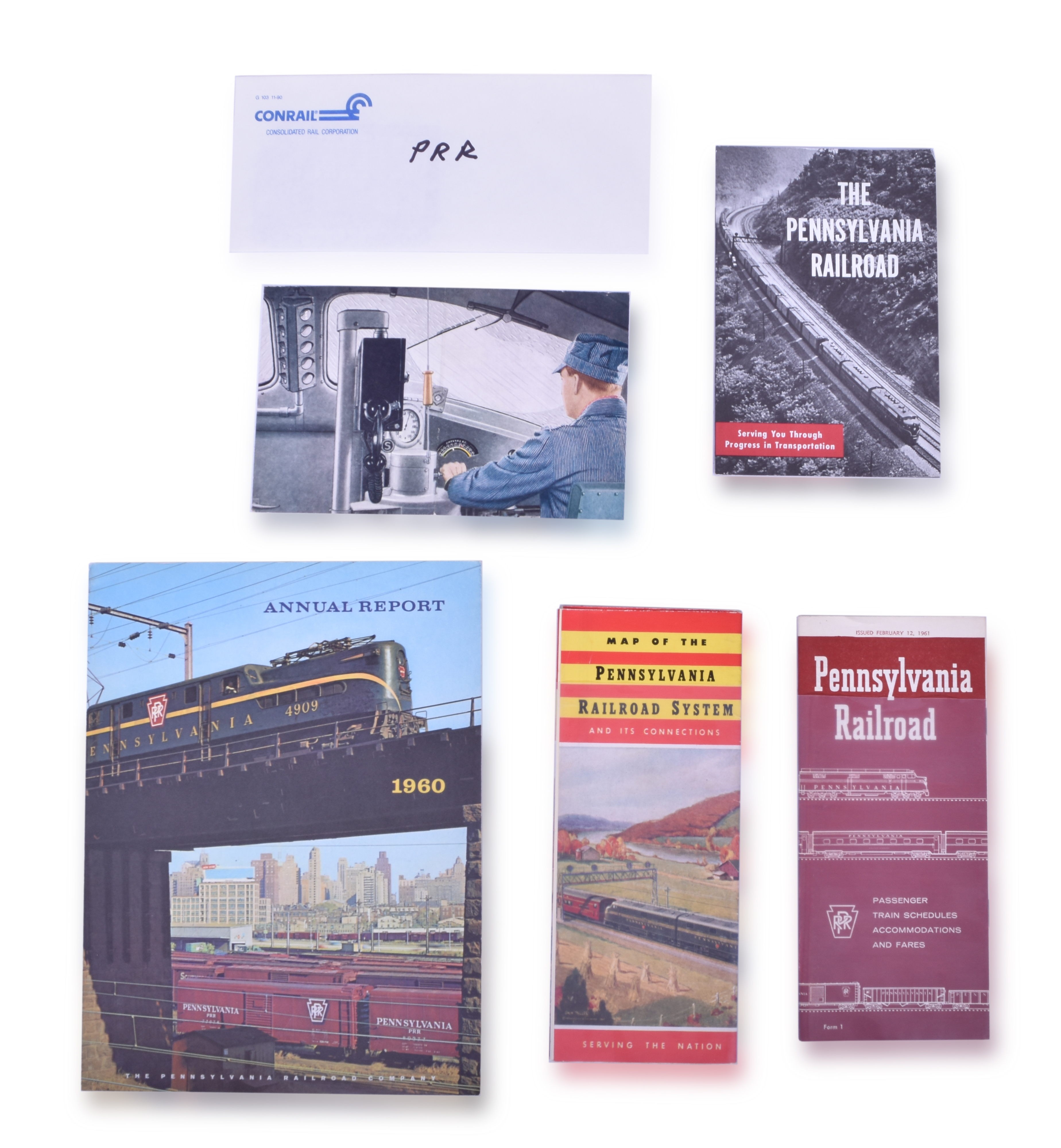 2151 - The Pennsylvania Railroad Brochures, Timetable, Menu, Pocket Calendars, Map & Annual Report thumbnail