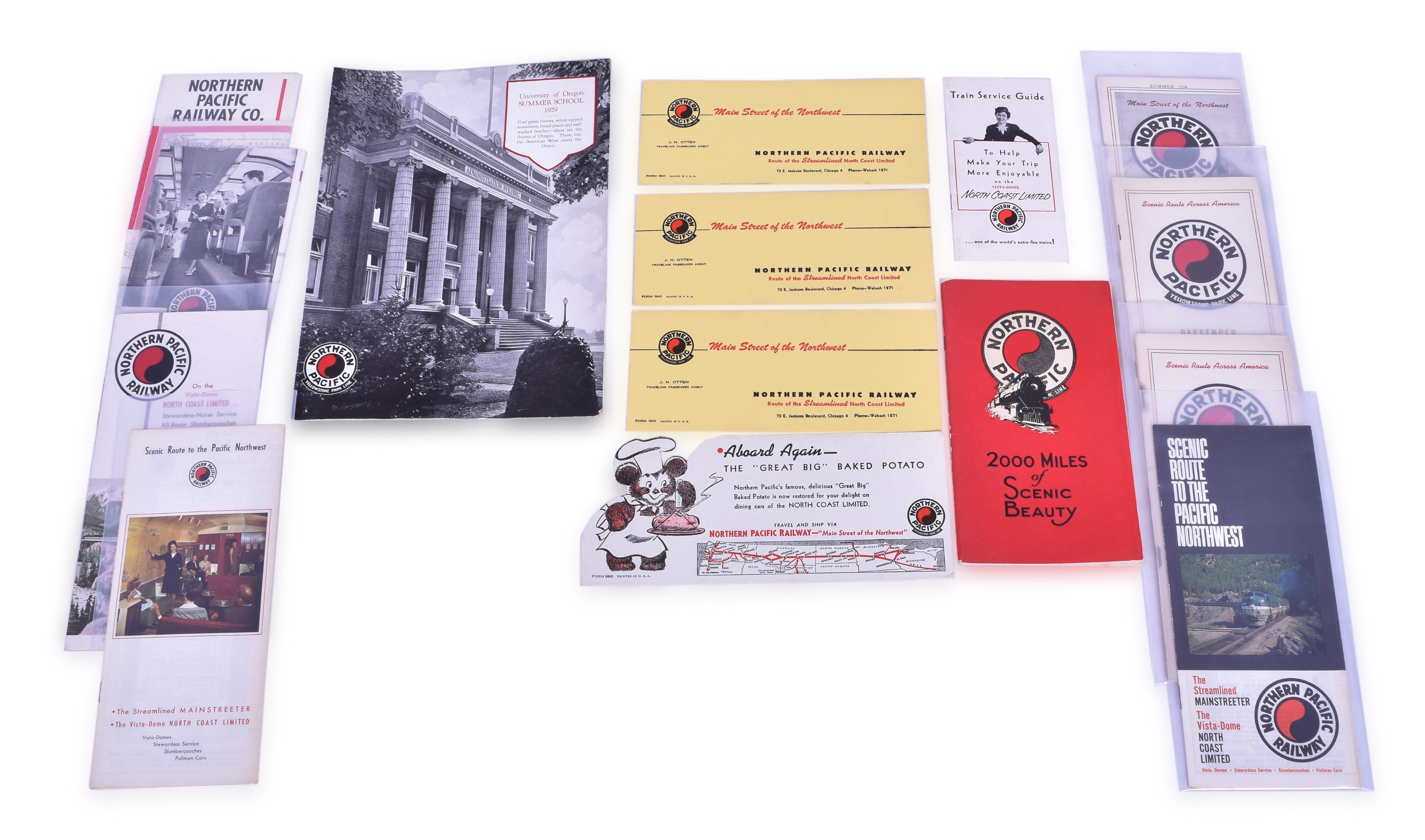 2153 - Northern Pacific Railroad Timetables, Ink Blotters, Travel Guide Book & Brochure. thumbnail