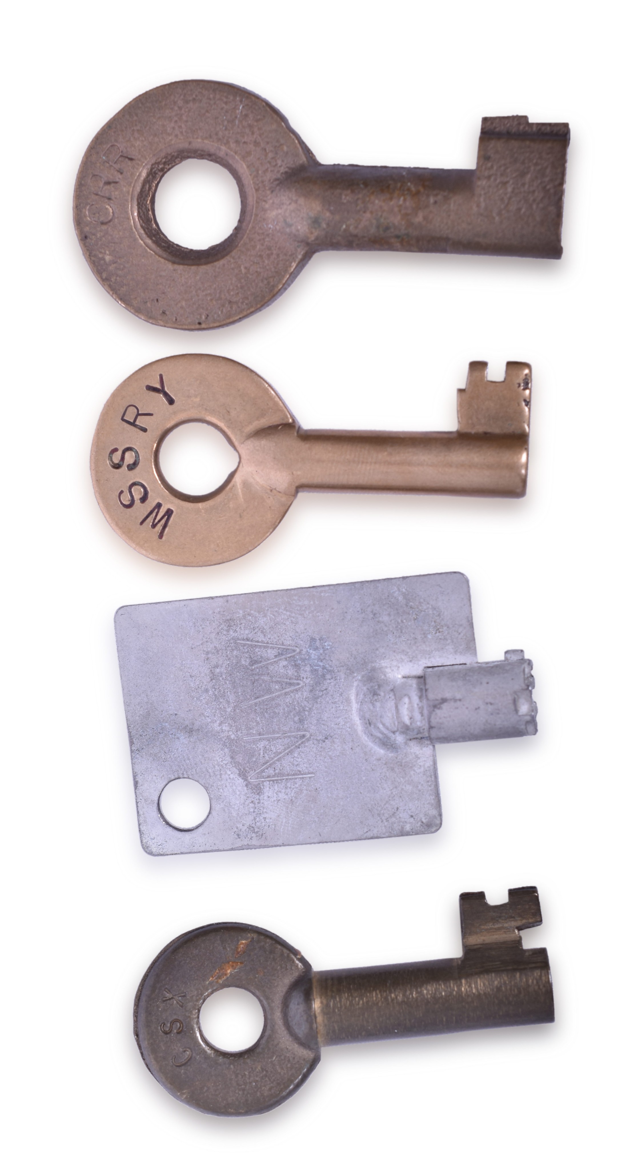 2174 - Four Railroad Keys- Winston Salem Southbound, Conrail, CSX, Norfolk and Western thumbnail