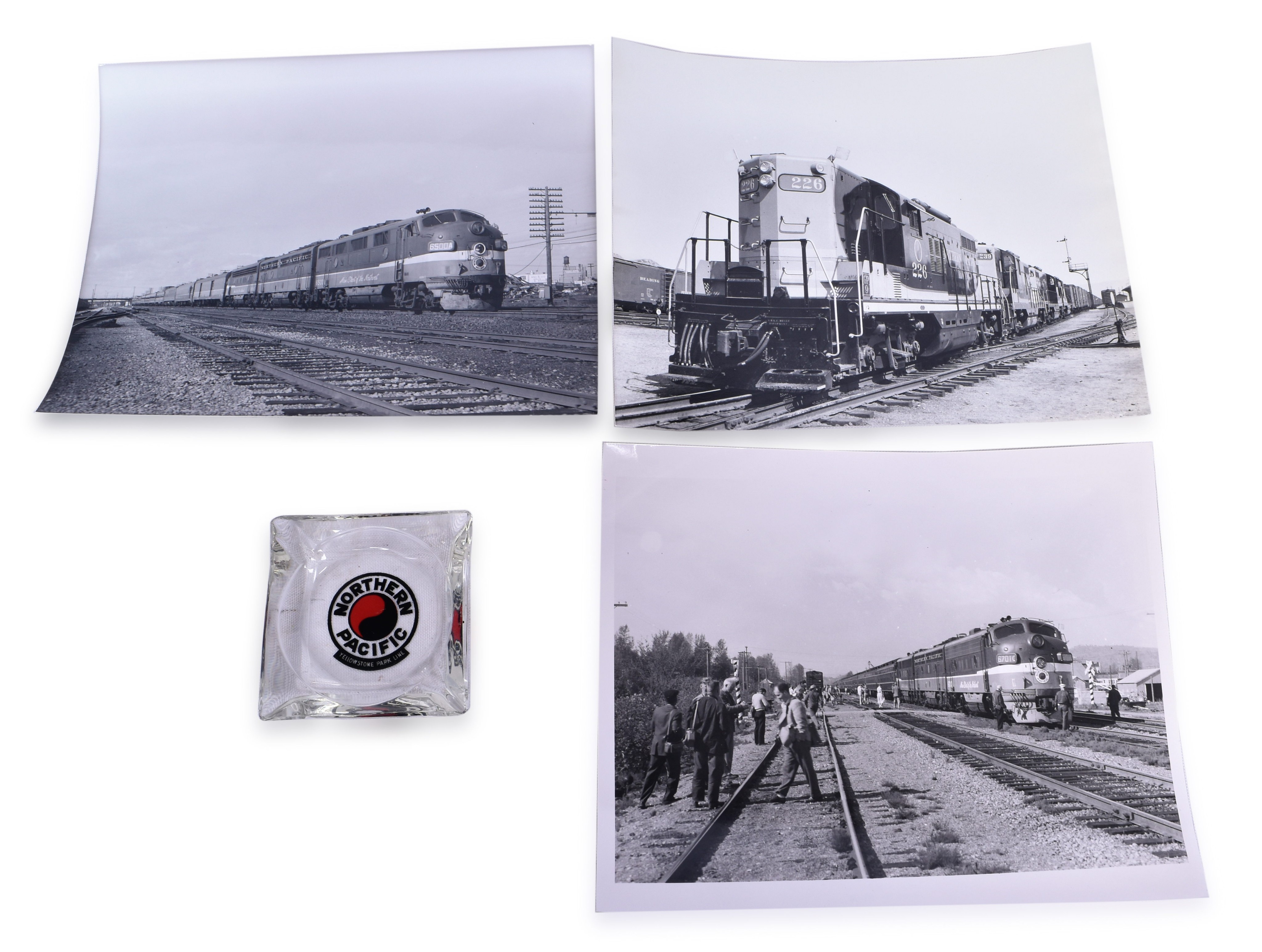 2175 - Northern Pacific Railroad Ash Tray & Black & White Photos. thumbnail