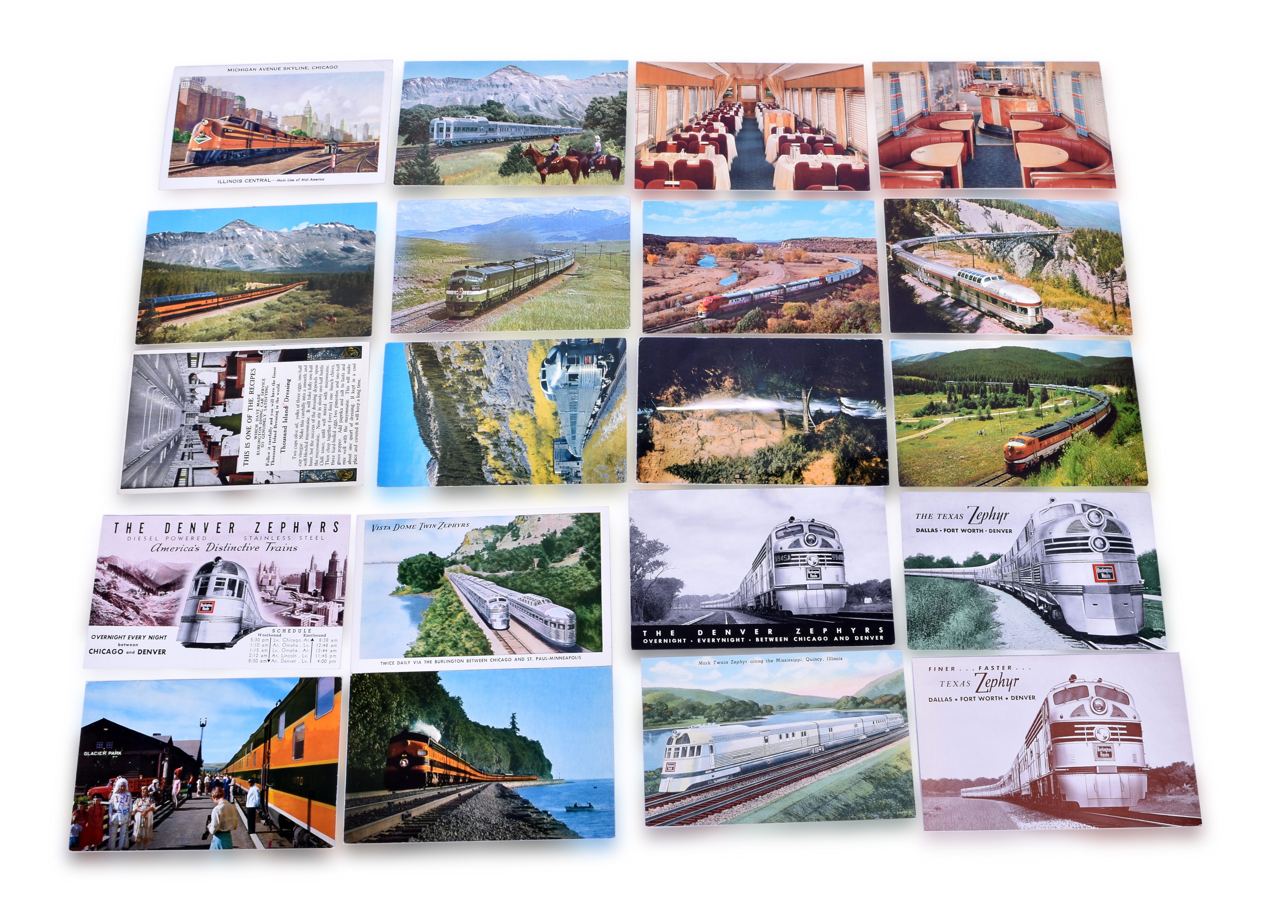 2177 - Various Railroad Postcards - CB&Q, Rock Island, Union Pacific, Chicago & North Western, Great Northern thumbnail
