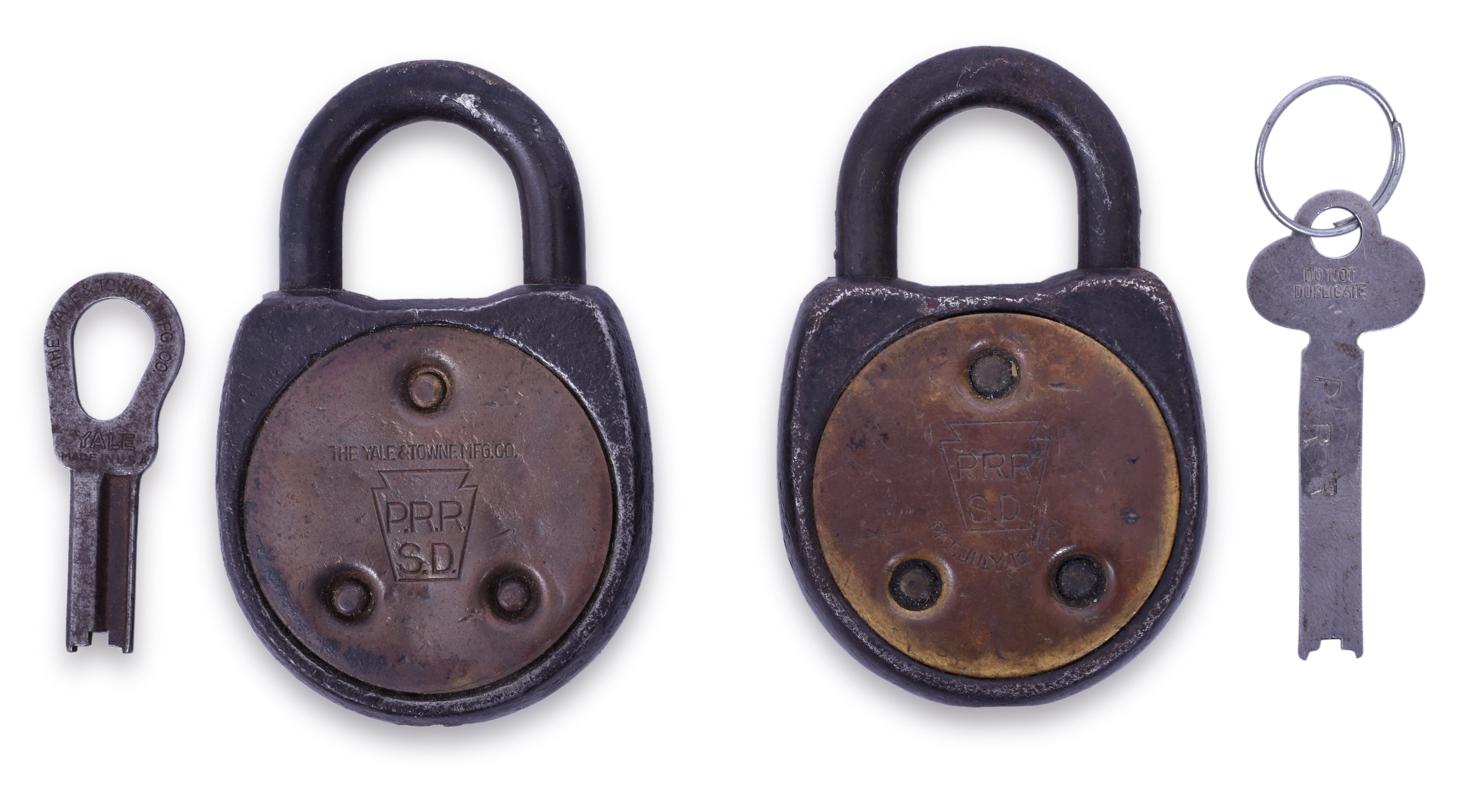 2194 - Pair of Yale and Miller Pennsylvania Signal Department Locks and Keys thumbnail