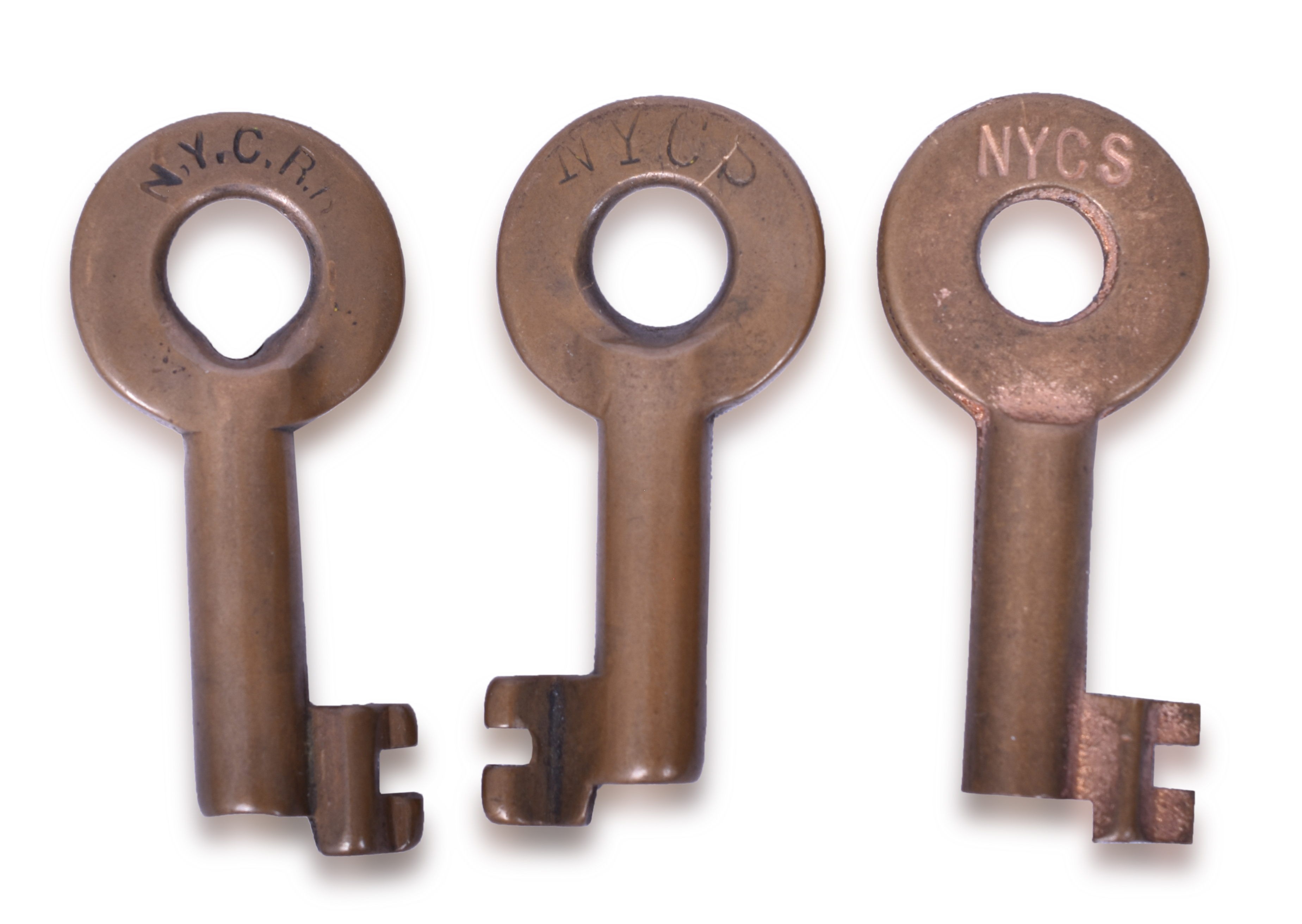2196 - Three New York Central Railroad Keys- Two Tool House thumbnail
