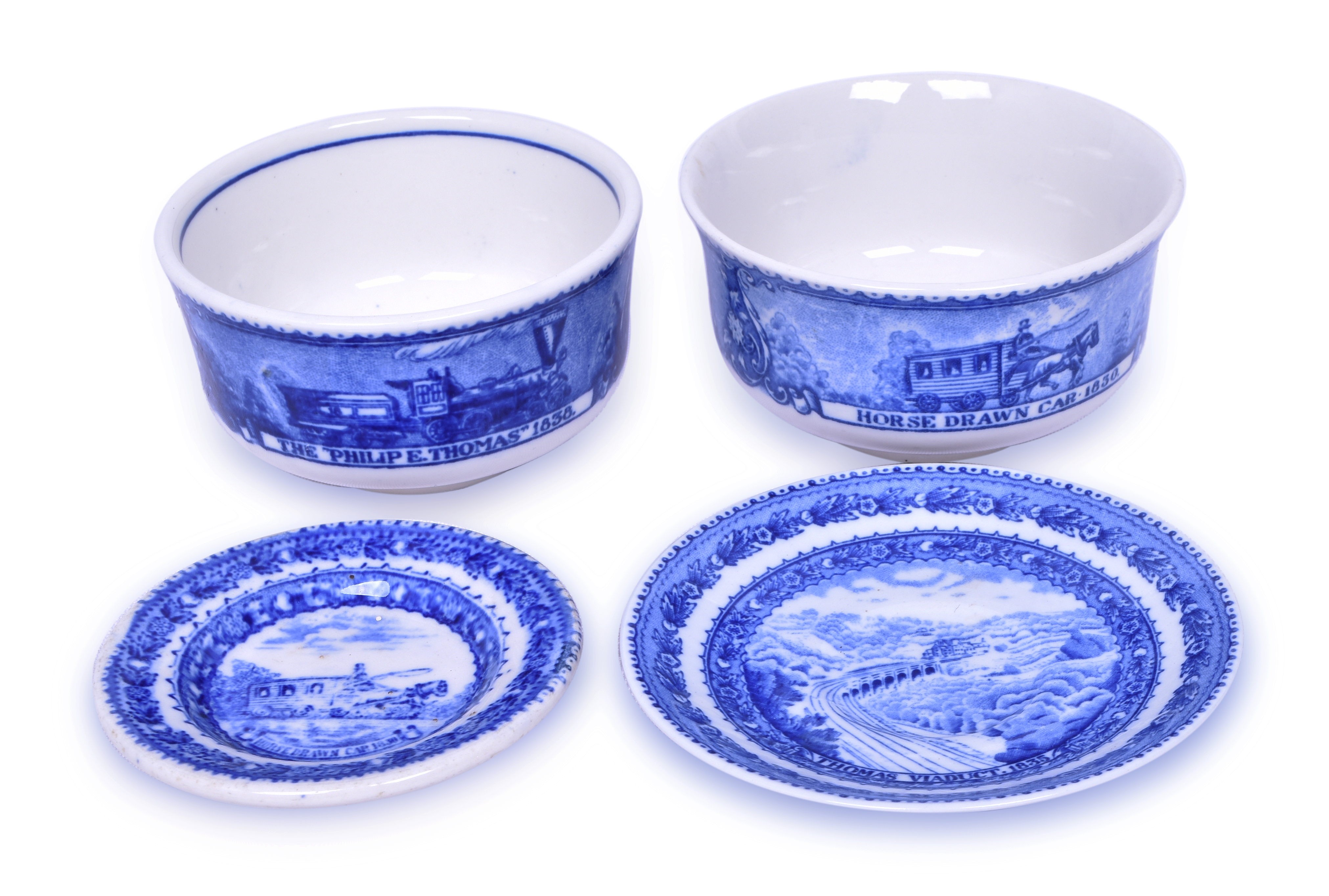 2197 - Scammell's Lamberton Baltimore & Ohio Railroad Bouillon Cups, Small Saucer & Butter Pat thumbnail
