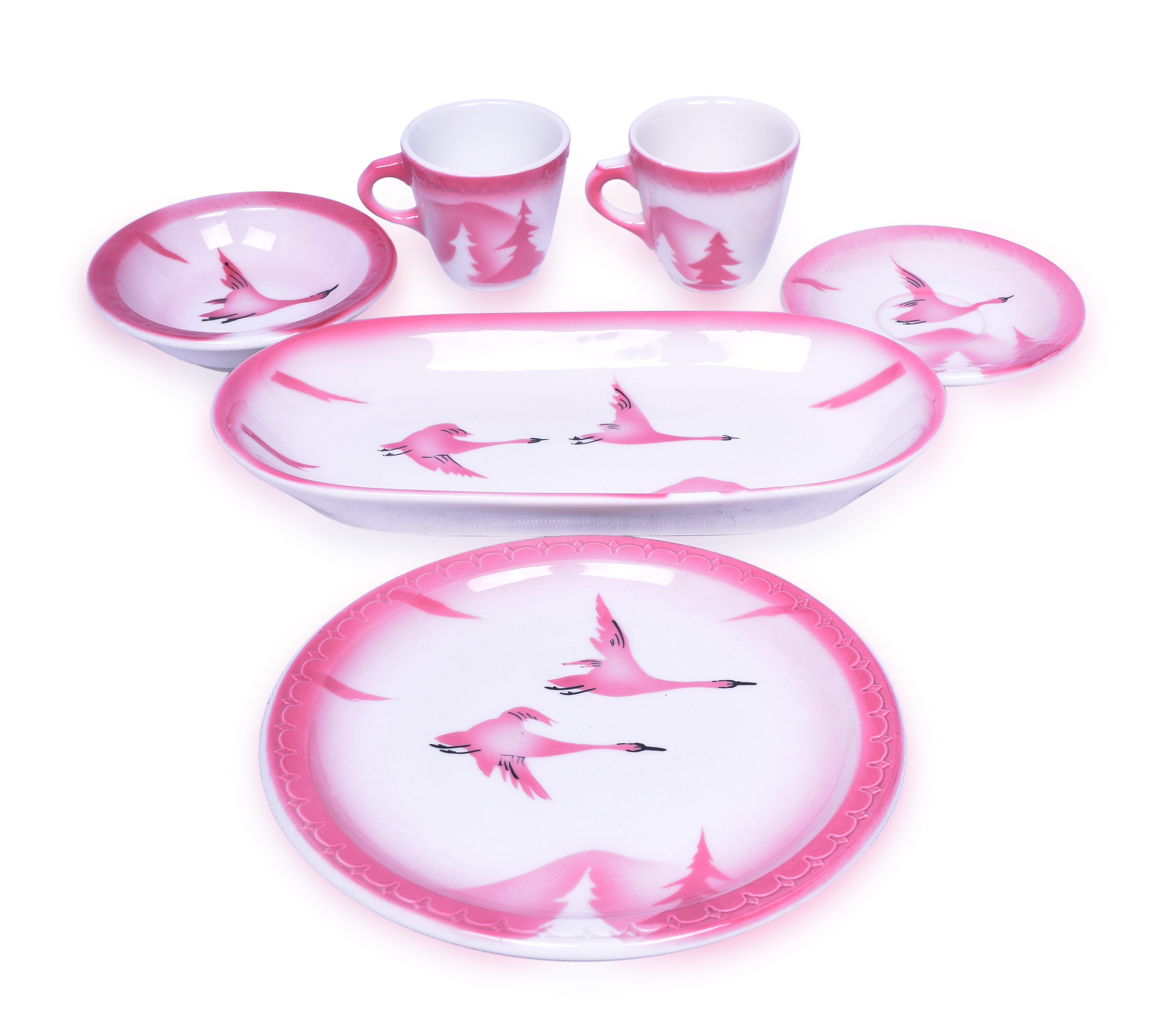 2201 - Syracuse China Chicago Milwaukee St. Paul & Pacific Railroad Oblong Dish, Plate, Demi. Saucer, Demitasse Cups & Small Bowl thumbnail