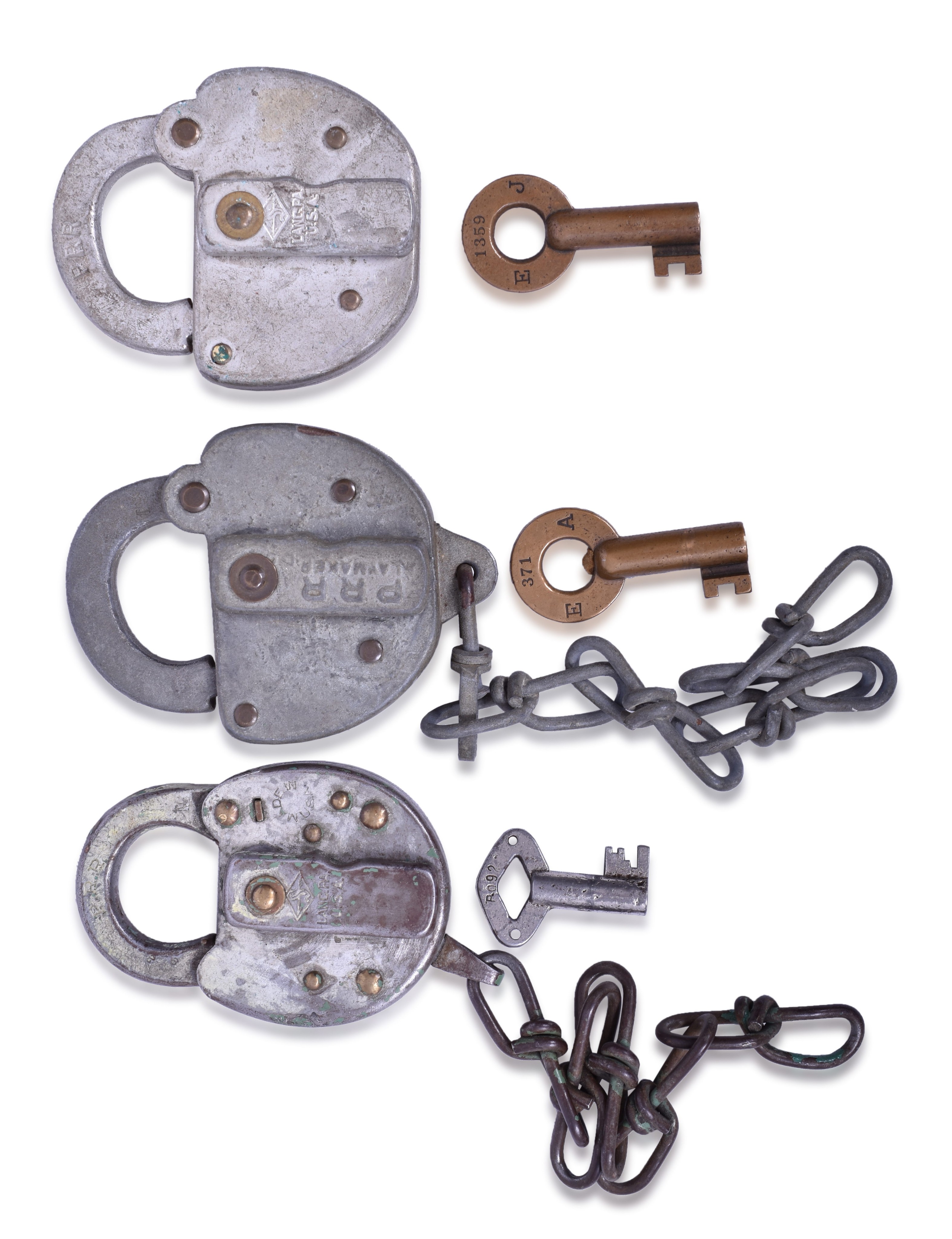 2204 - Group of Three Pennsylvania Slaymaker Locks with Operating Keys thumbnail