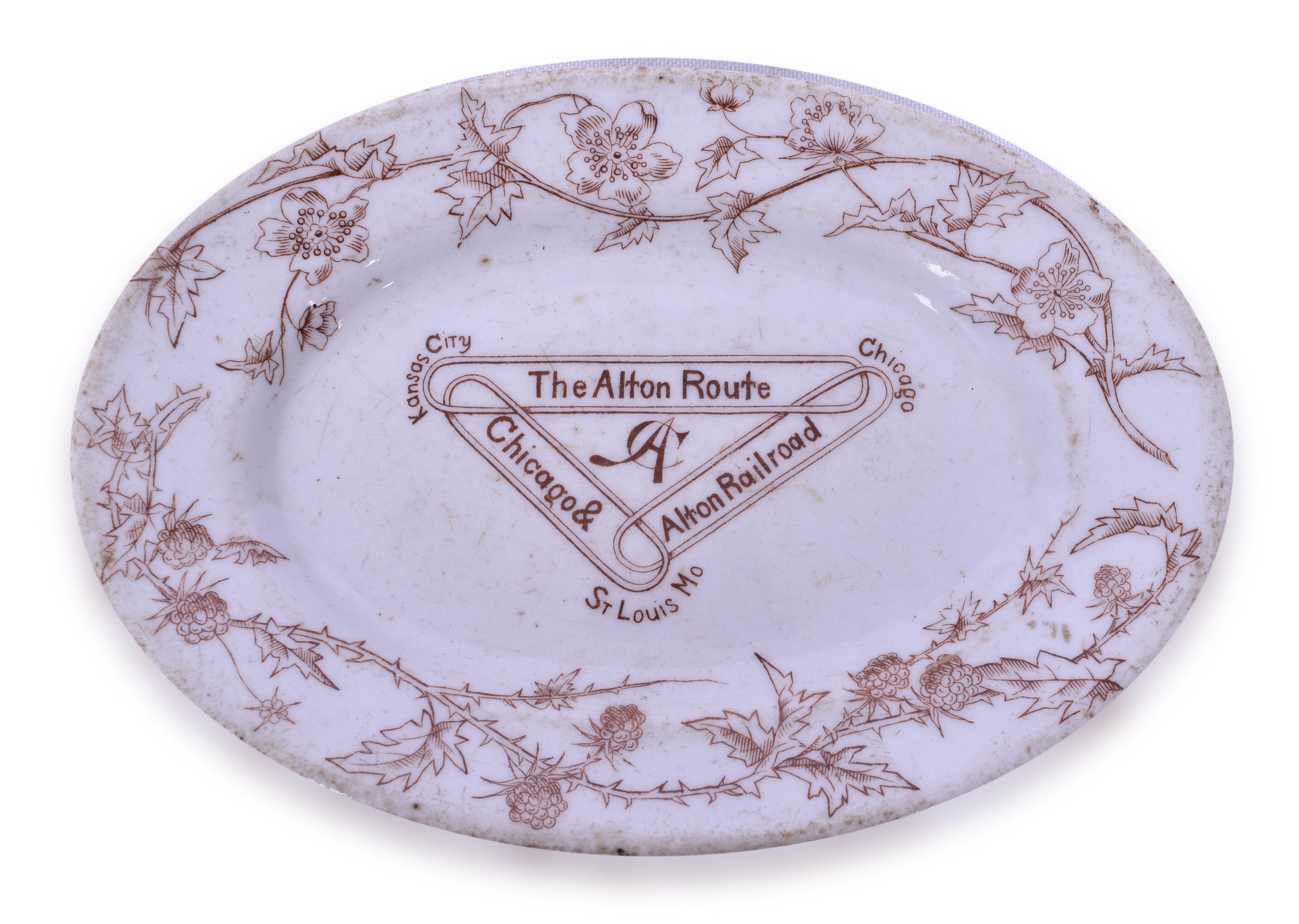 2207 - Greenwood China Chicago & Alton Railroad Platter thumbnail