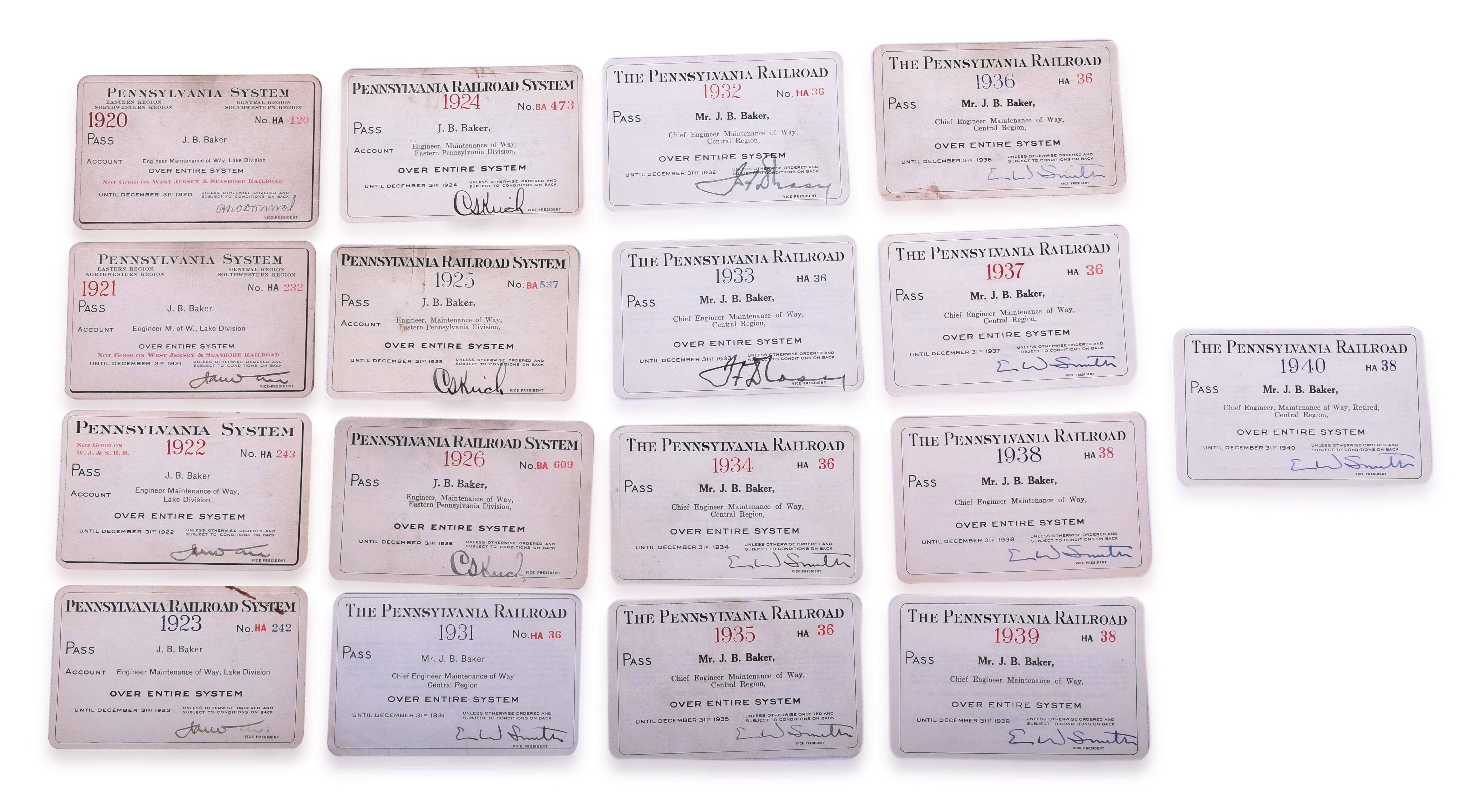 2260 - Pennsylvania Railroad Entire System Pass Collection 1920-1940 thumbnail