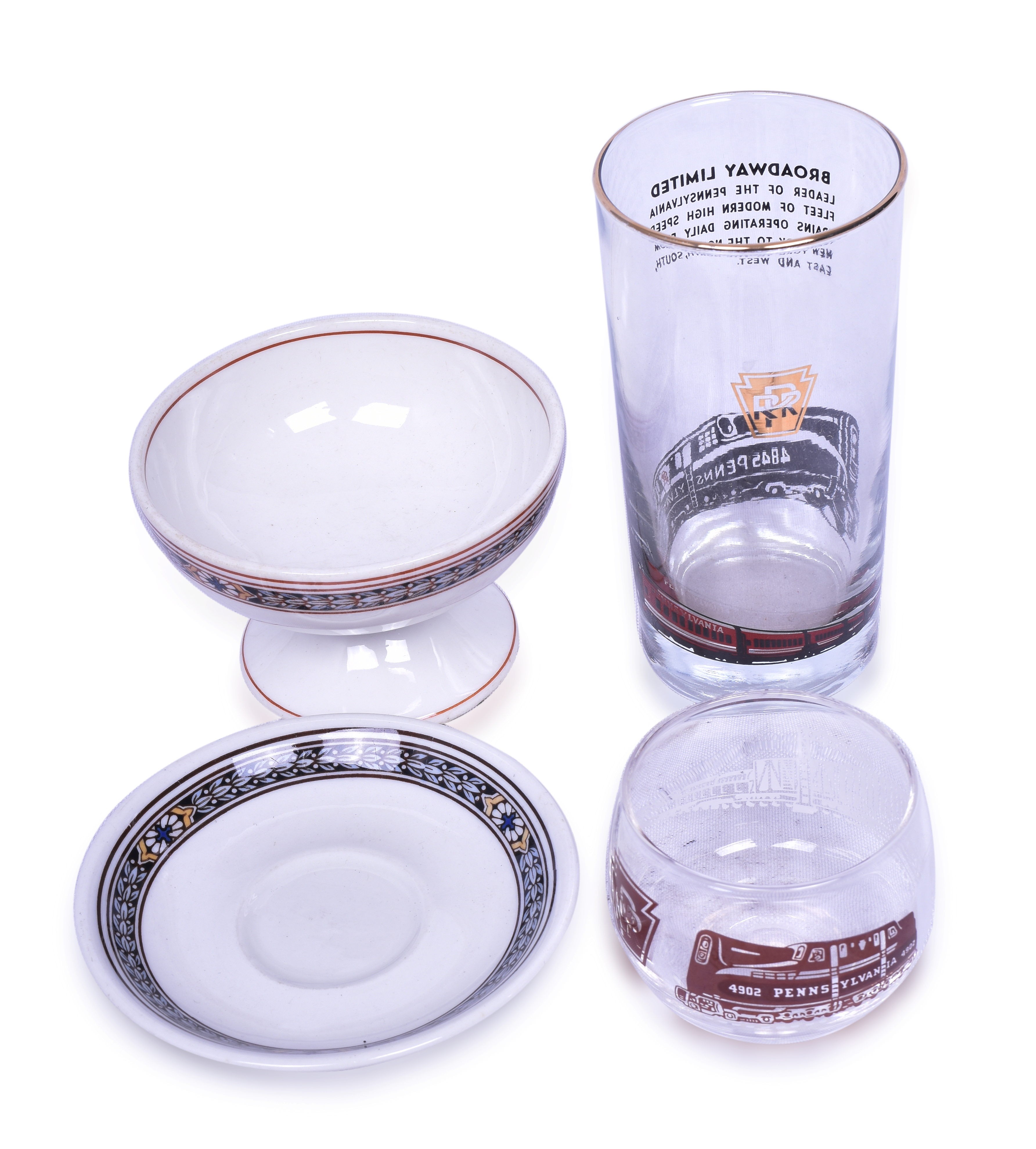 2273 - Pennsylvania Railroad Glass, Roly-Poly, Saucer & Ice Cream Compote thumbnail