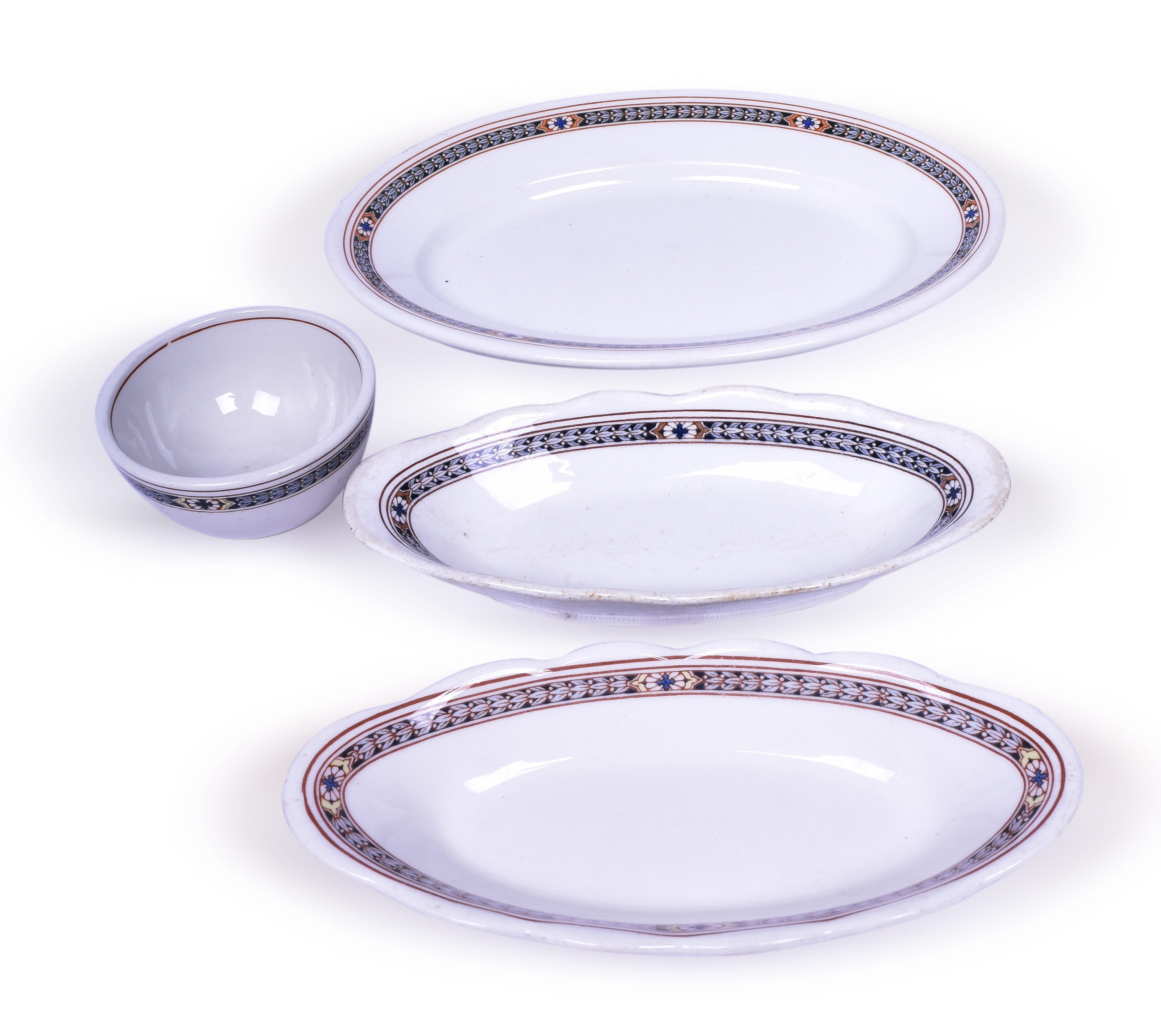 2285 - Pennsylvania Railroad Purple Laurel Pattern Platter, Vegetable Dish & Bouillon Cup thumbnail