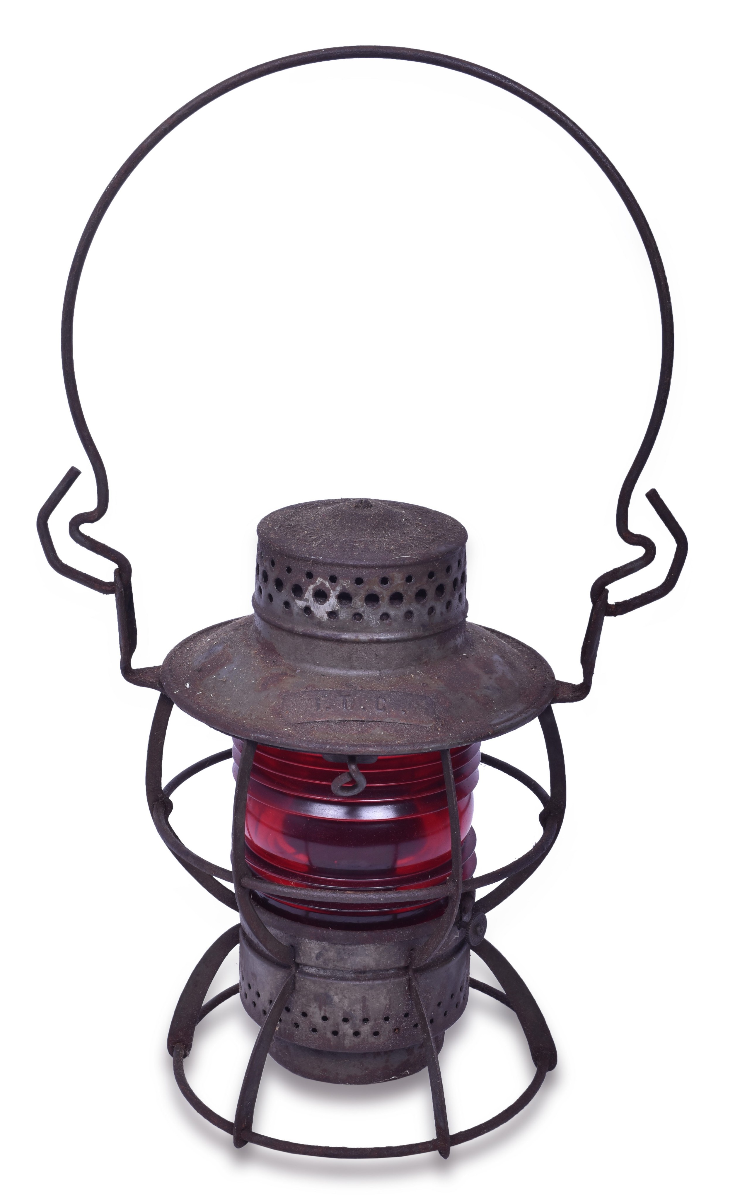 2319 - Illinois Terminal Co. Dressel Lantern with Fresnel Red Globe thumbnail