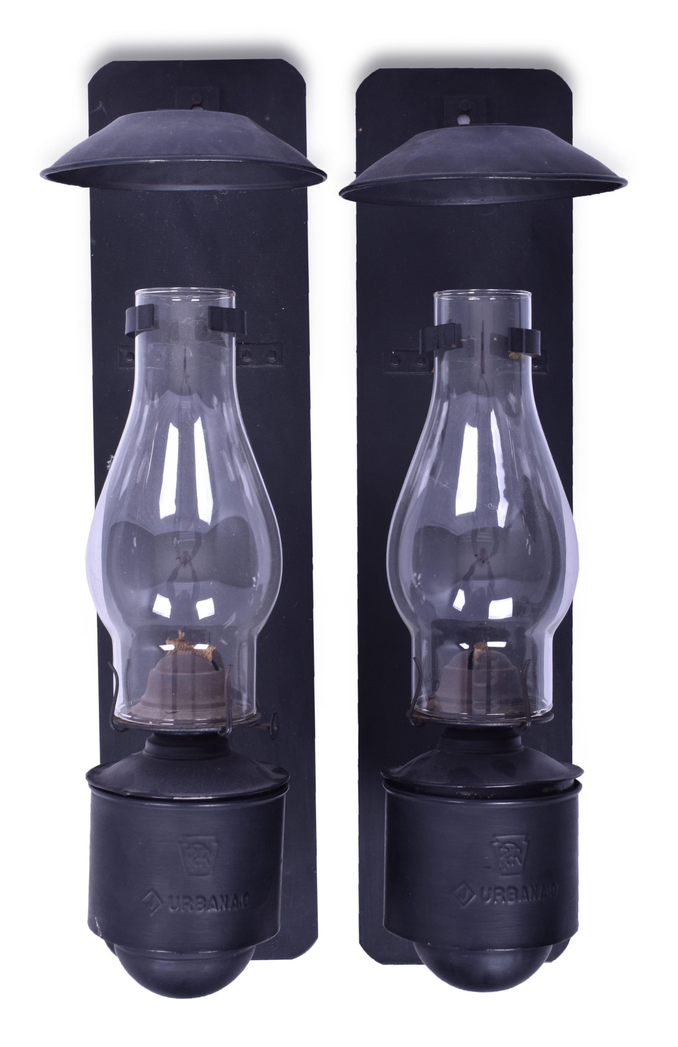 2320 - Pair of Johnson Pennsylvania Railroad Marked Wall Lamps thumbnail