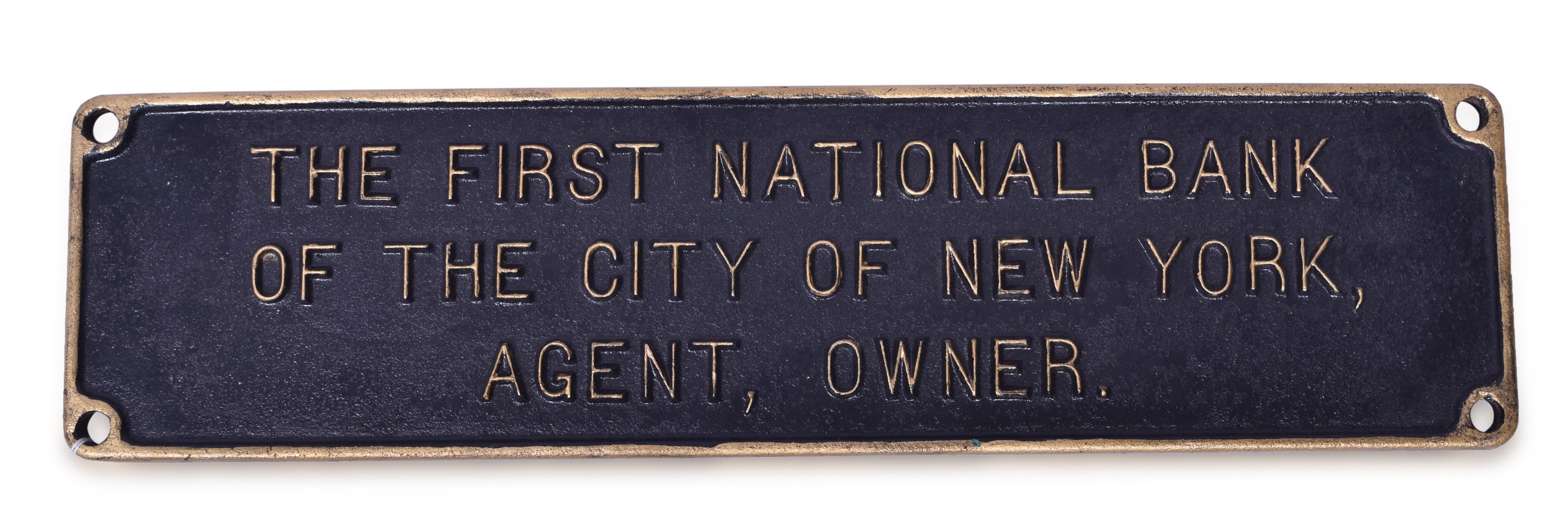 2326 - Pennsylvania Railroad First National Bank Cast Iron Trust Plate thumbnail