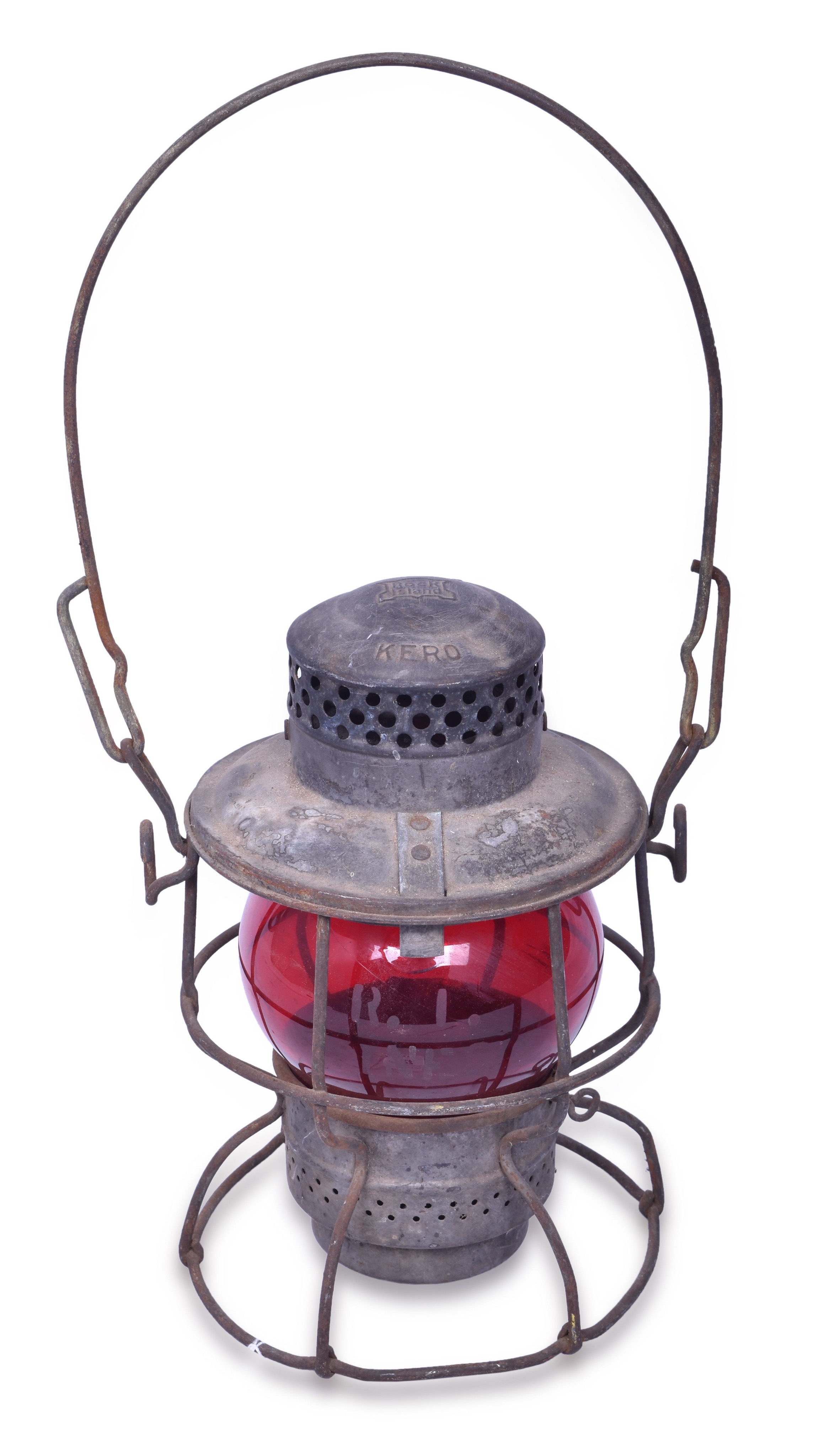 2327 - Adlake Kero Rock Island Railroad Lantern - Etched Red Globe thumbnail