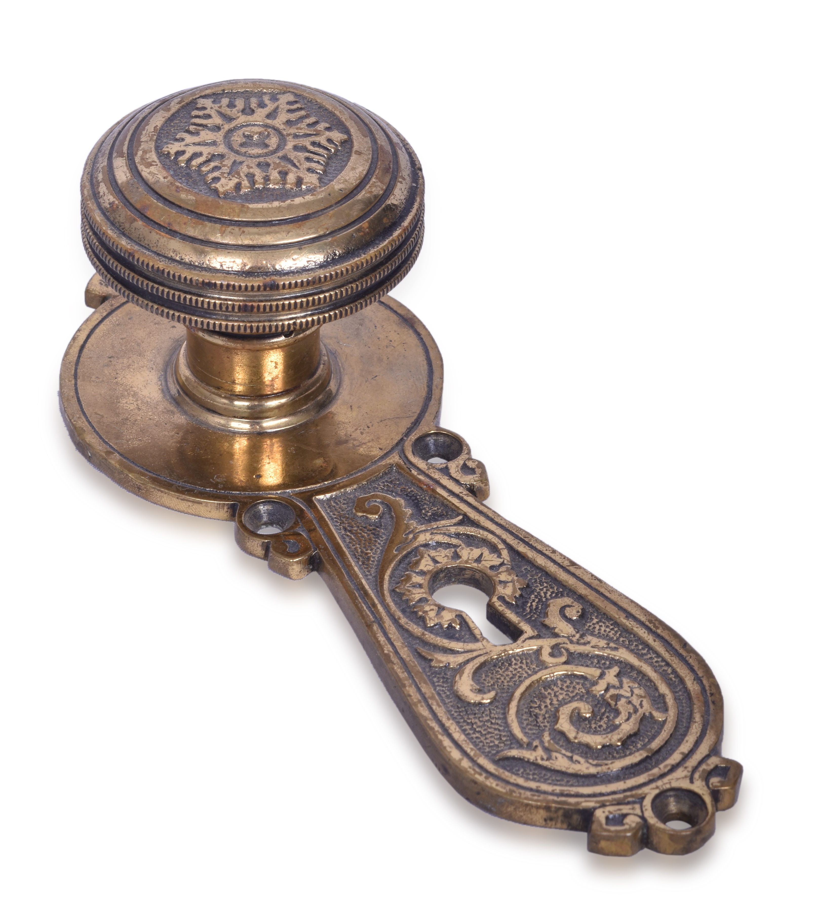 2330 - Pennsylvania Railroad Ornate Brass Door Knob thumbnail