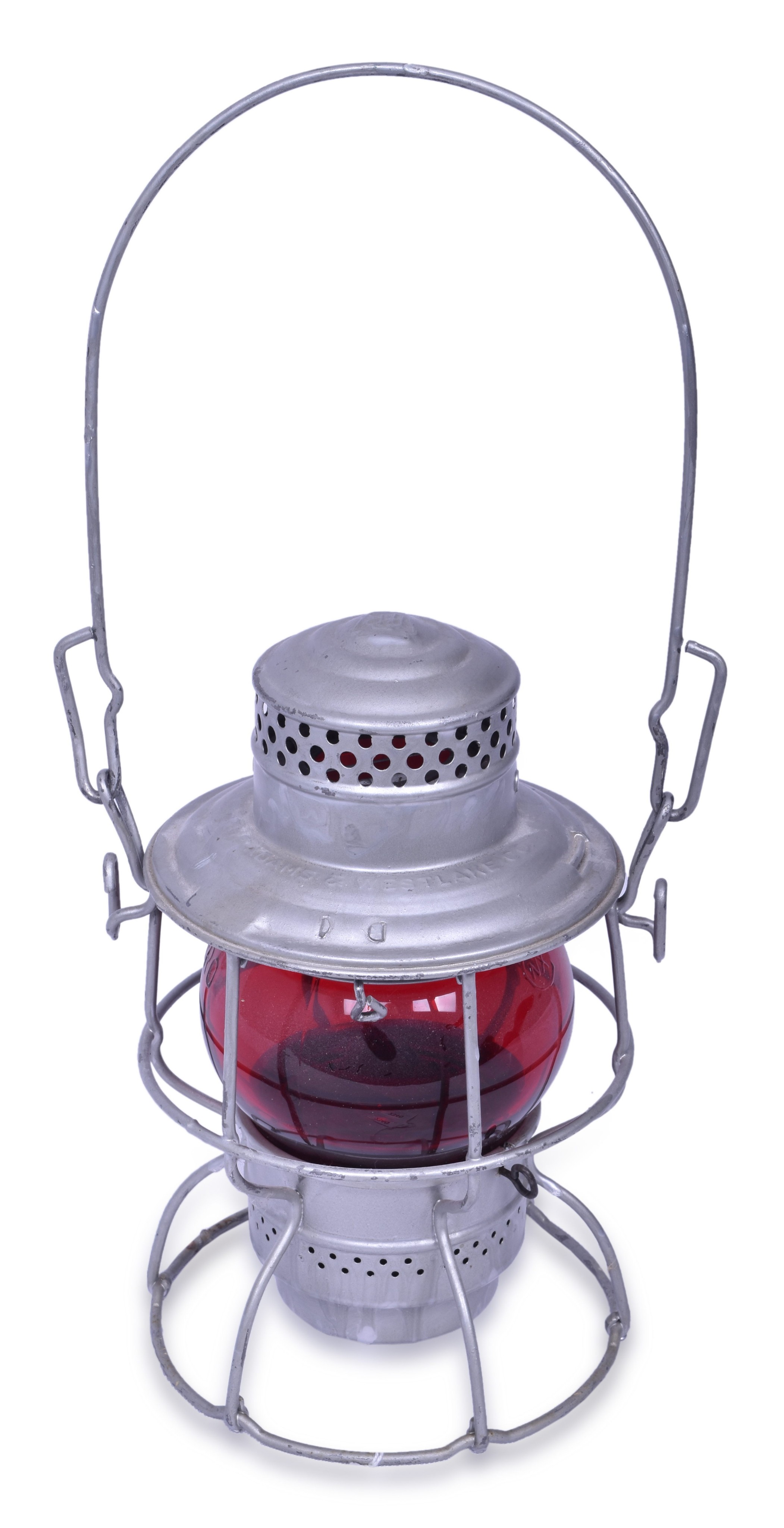 2340 - Adams & Westlake Pennsylvania Railroad Red Globe Kero Lantern thumbnail