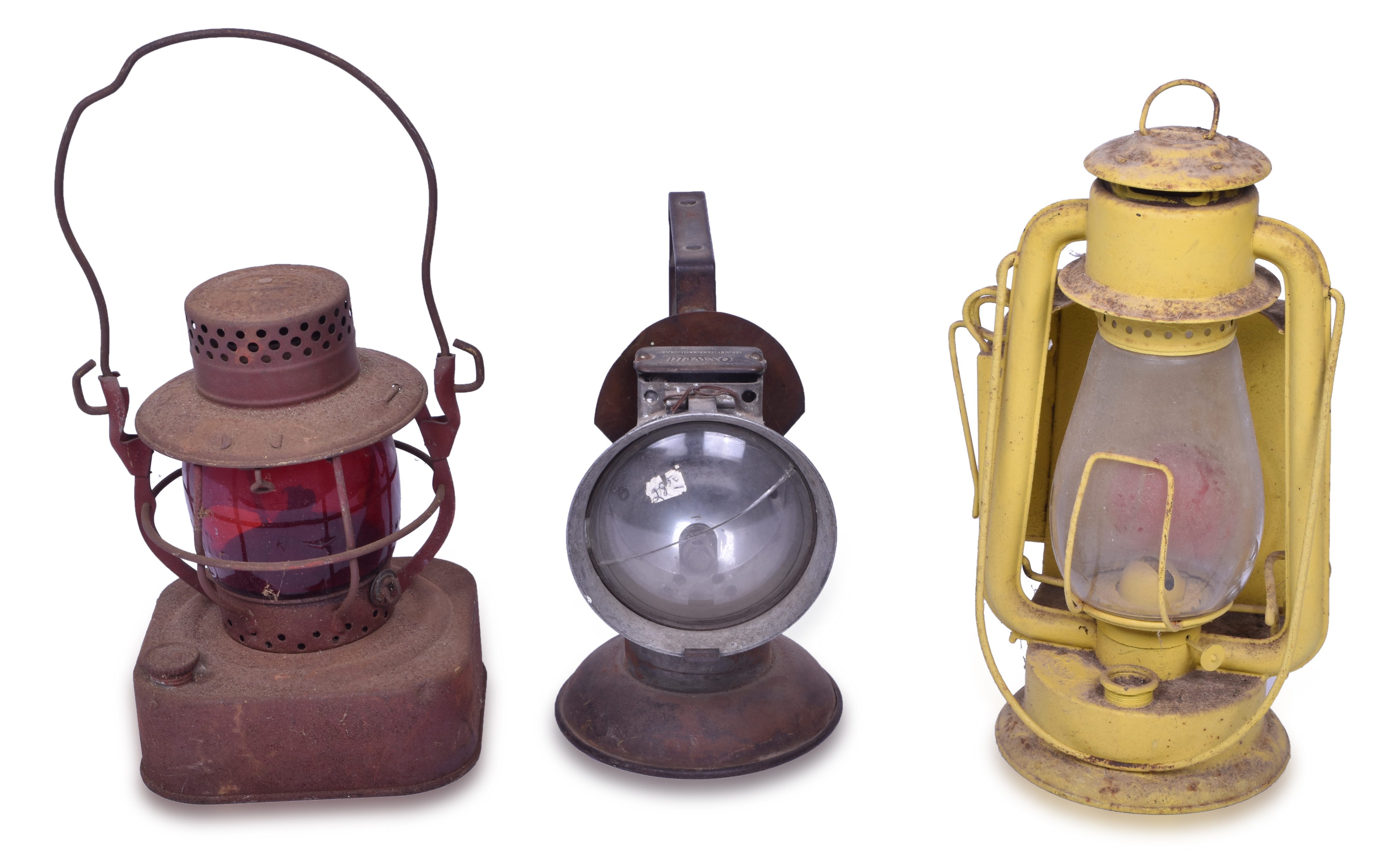 2341 - Three Lanterns - Rayo Driving, Oxweld Railroad Carbide, Dietz NYS Road Lantern thumbnail