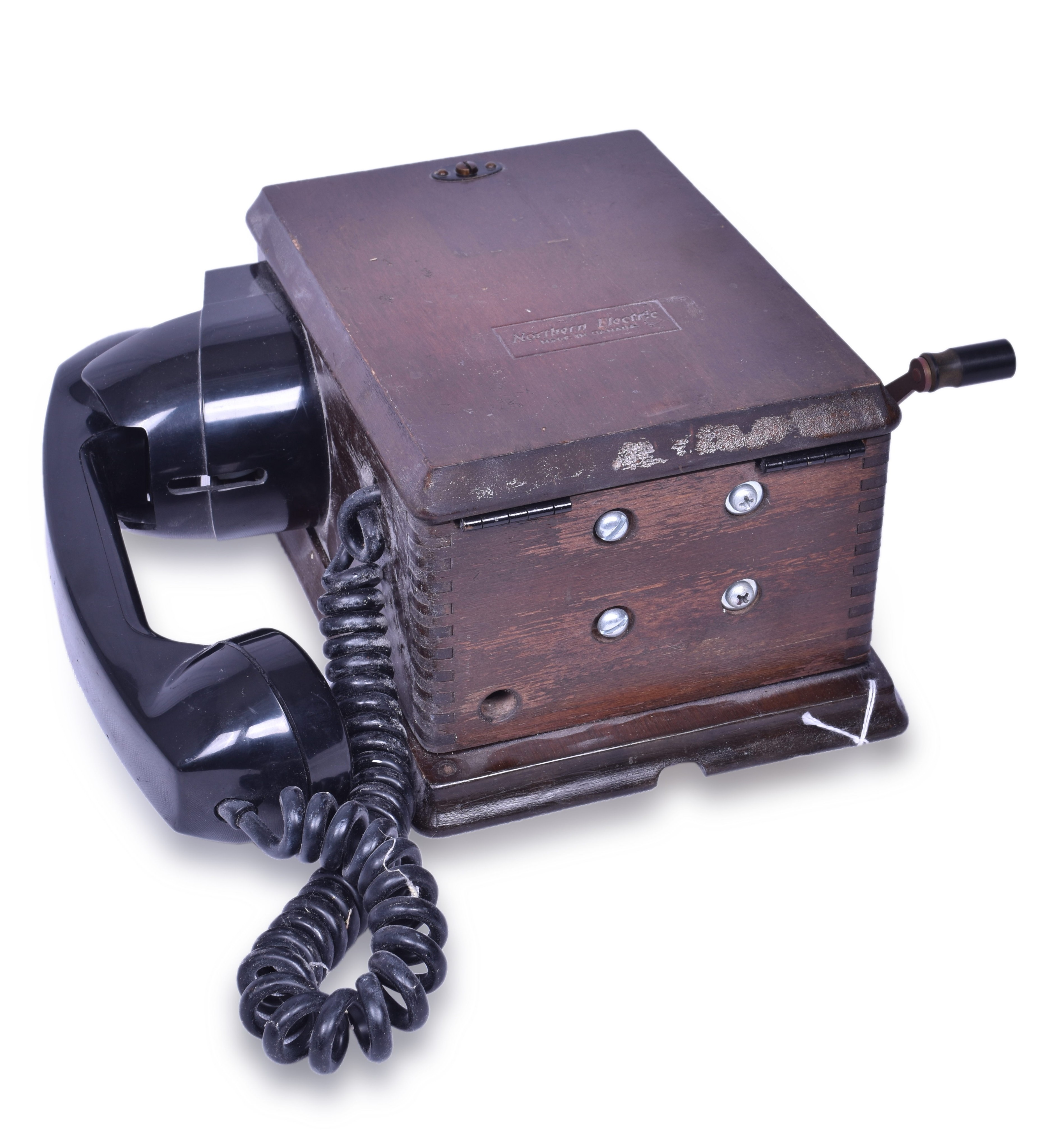 2358 - Northern Electric Wooden Railroad Dispatcher Crank Wall Telephone thumbnail