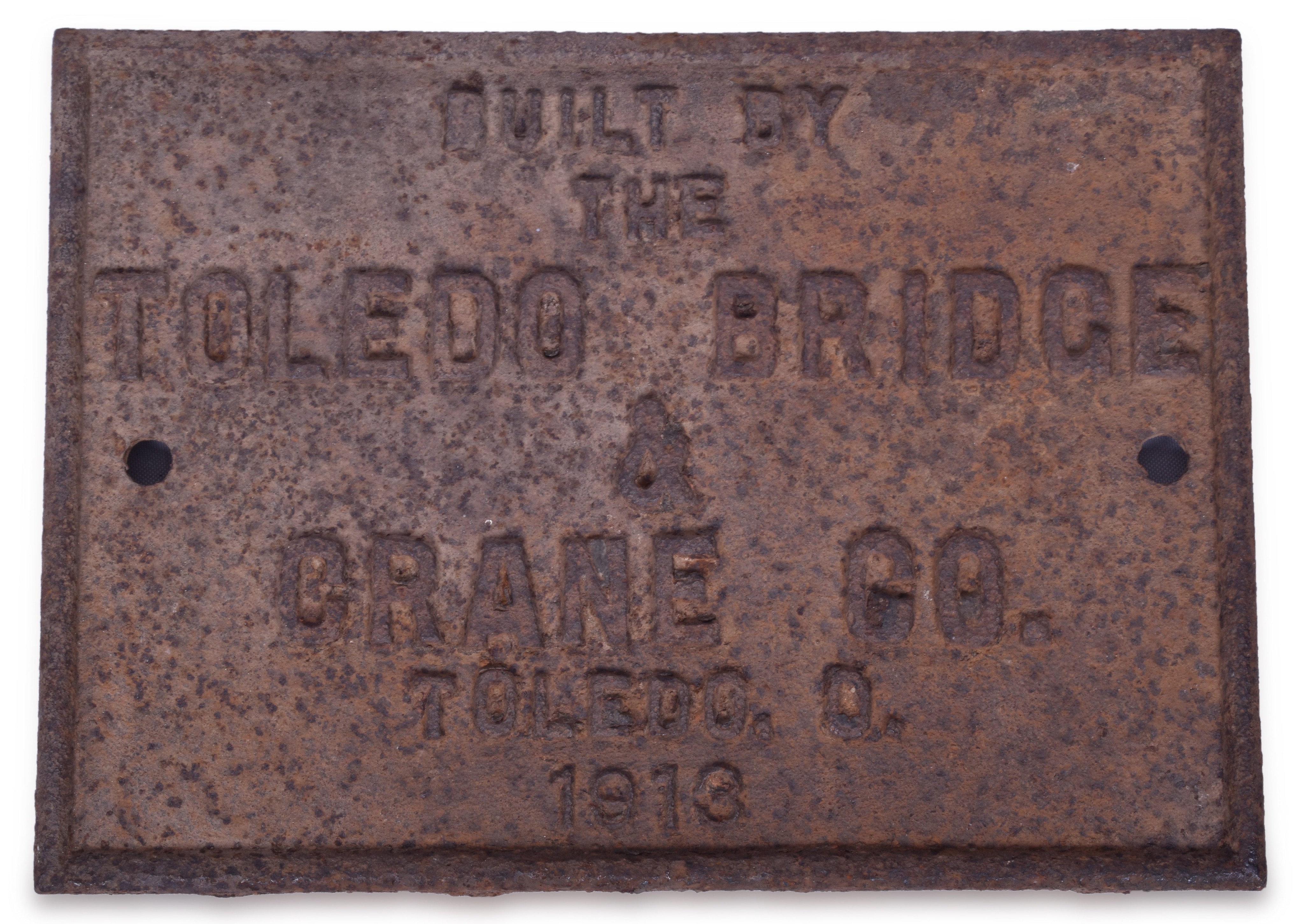 2373 - Toledo Bridge and Crane Co. 1913 Cast Iron Builders Plate thumbnail
