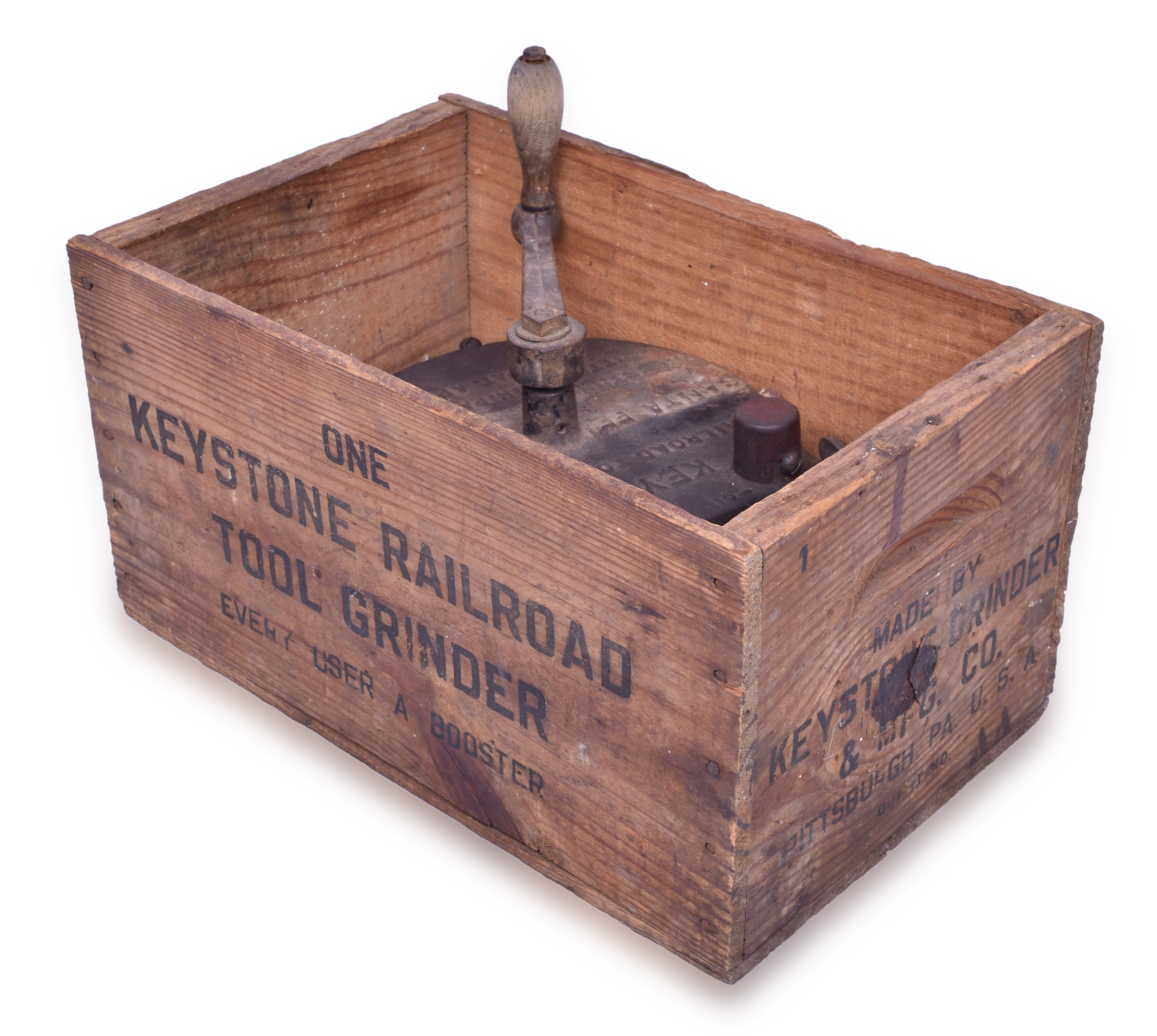 2375 - Keystone Railroad Tool Grinder w/ Original Wooden Shipping Crate thumbnail