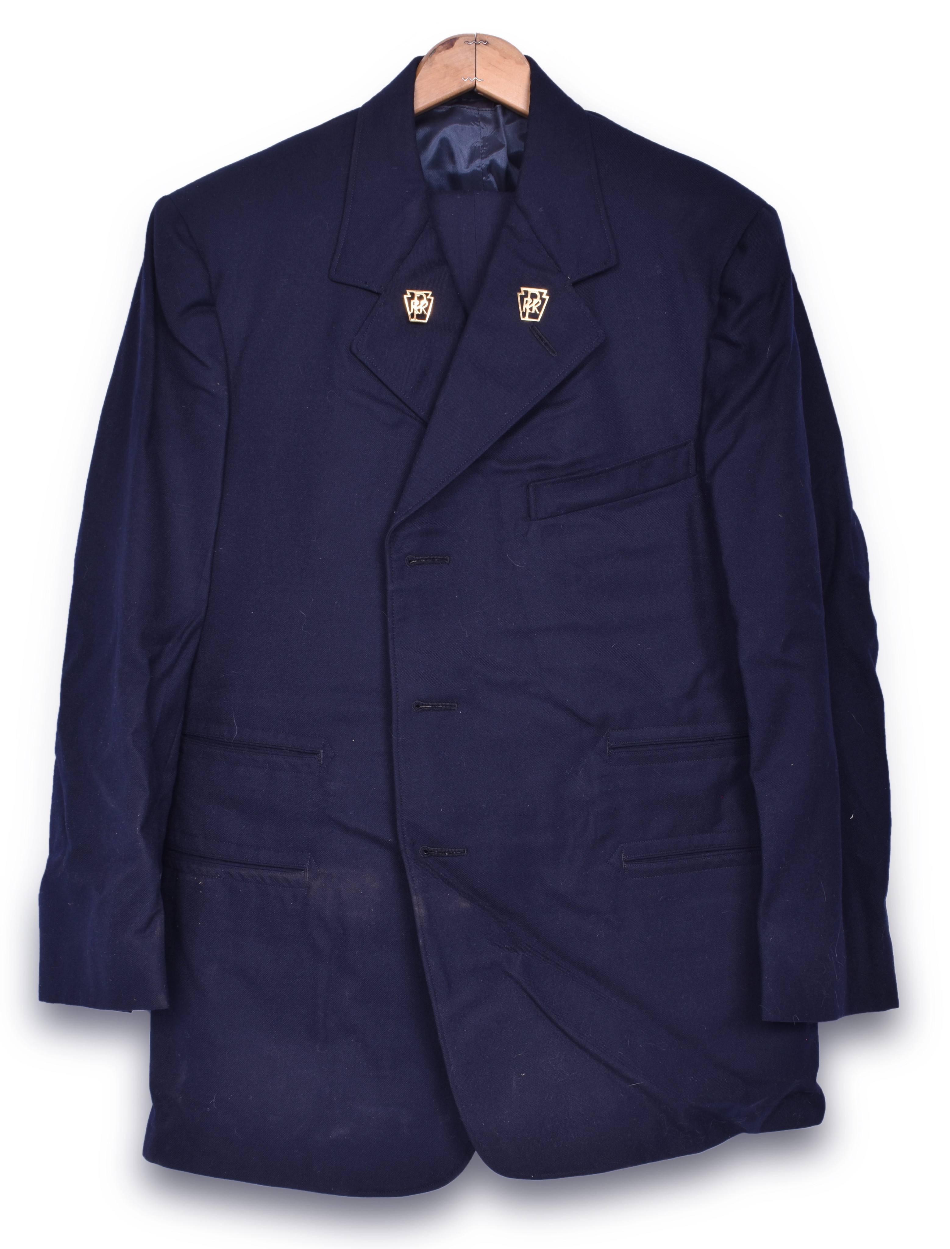 2398 - Pennsylvania Railroad Conductors Uniform w/ Pennsylvania Wooden Hanger thumbnail