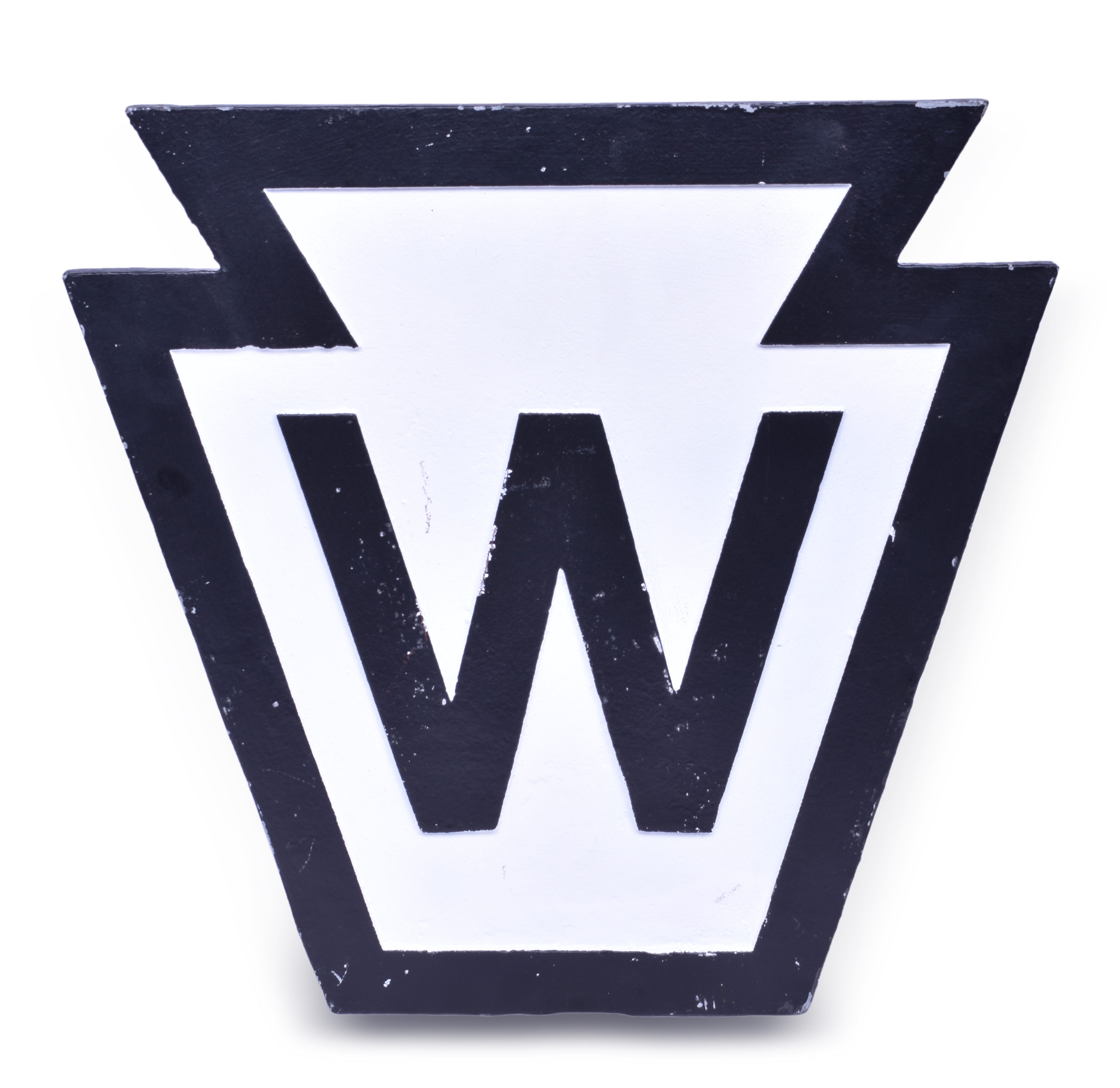 2402 - Original Pennsylvania Railroad Cast Iron Keystone Whistle Sign thumbnail