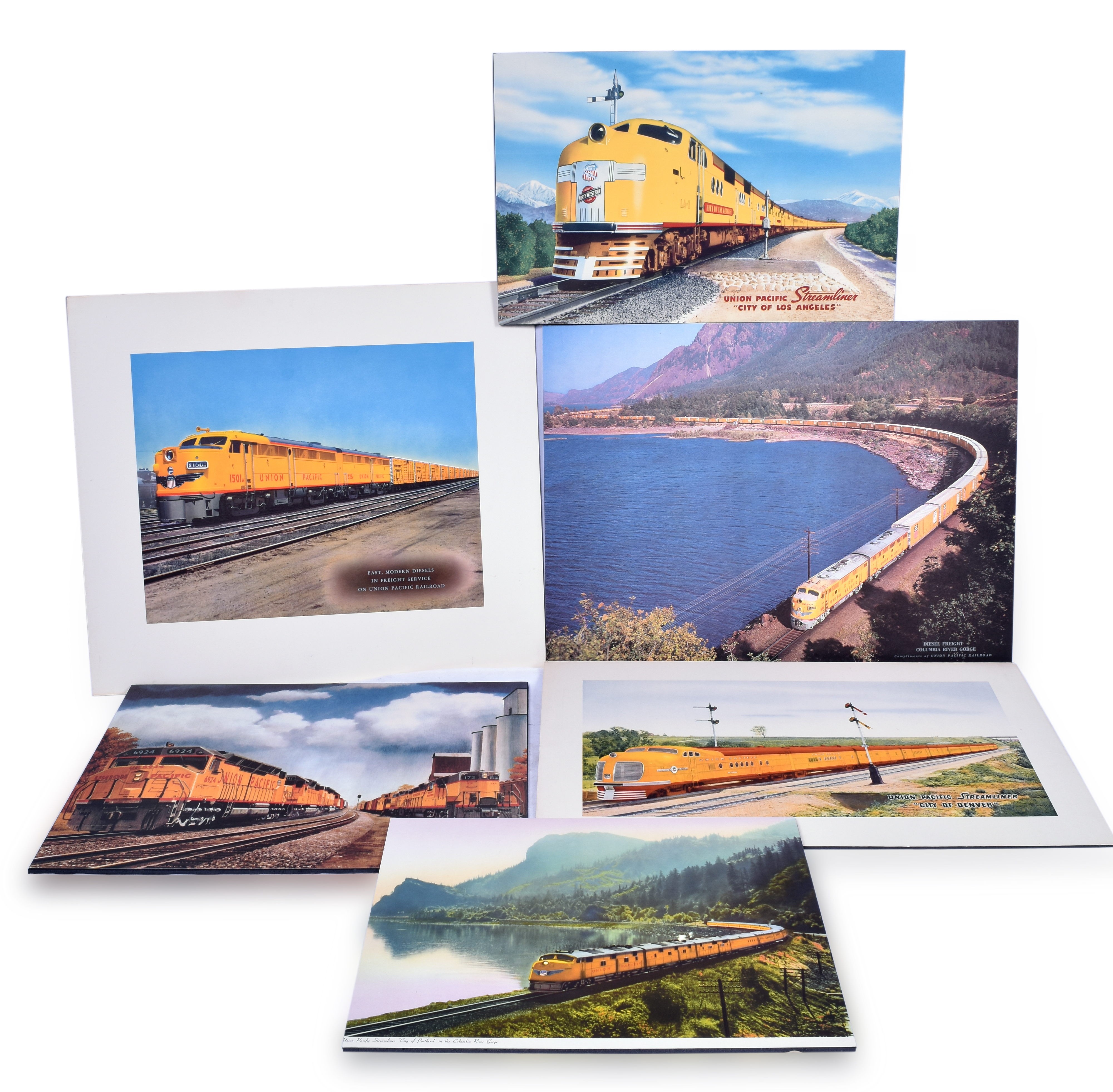 2413 - Six Union Pacific Railroad Dry Mounted Advertising Photographs - Howard Fogg, City of Los Angeles, Columbia River Gorge, etc. thumbnail