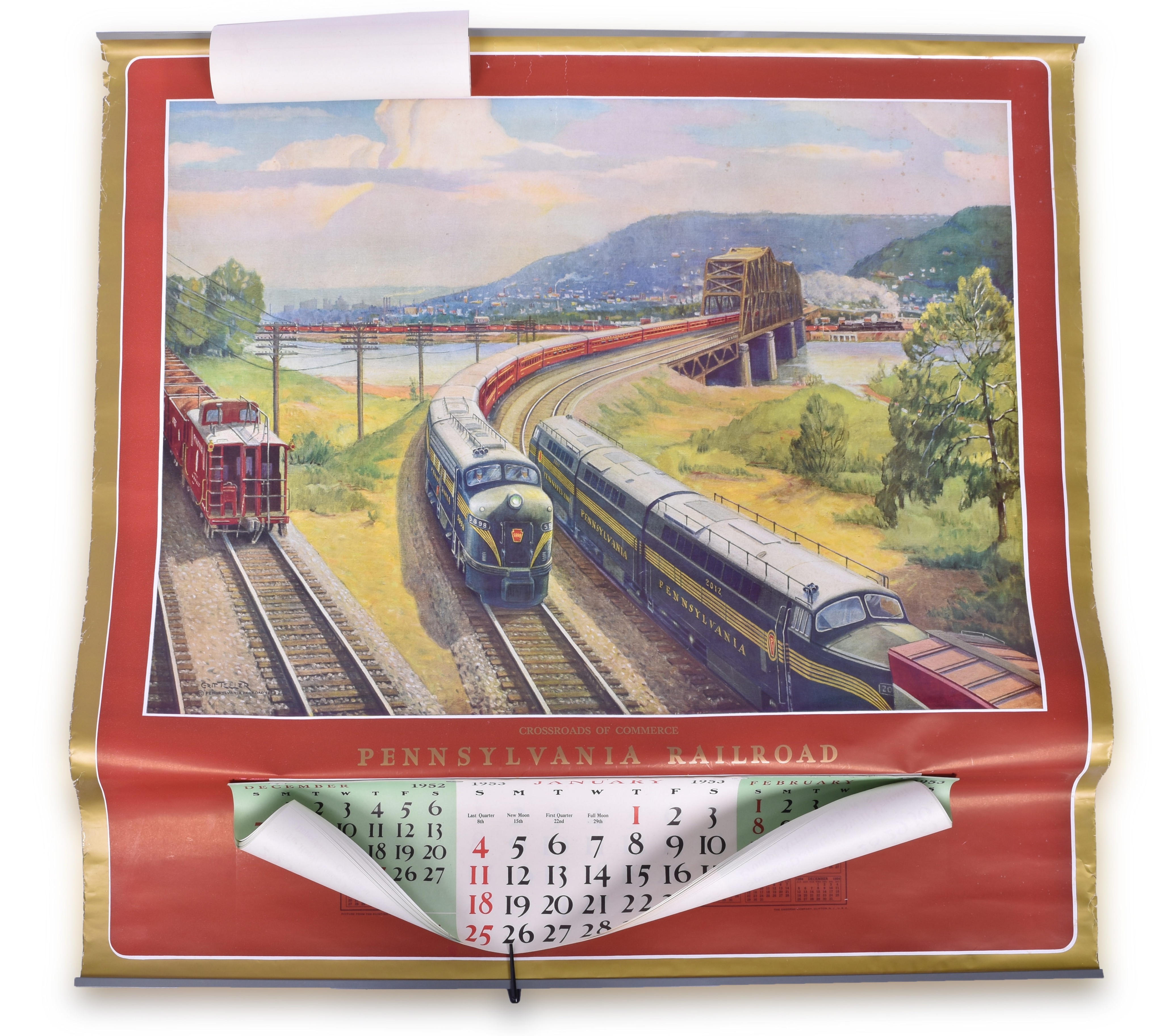 2422 - Unused Pennsylvania Railroad 1953 Calendar - Griff Teller Crossroads of Commerce thumbnail