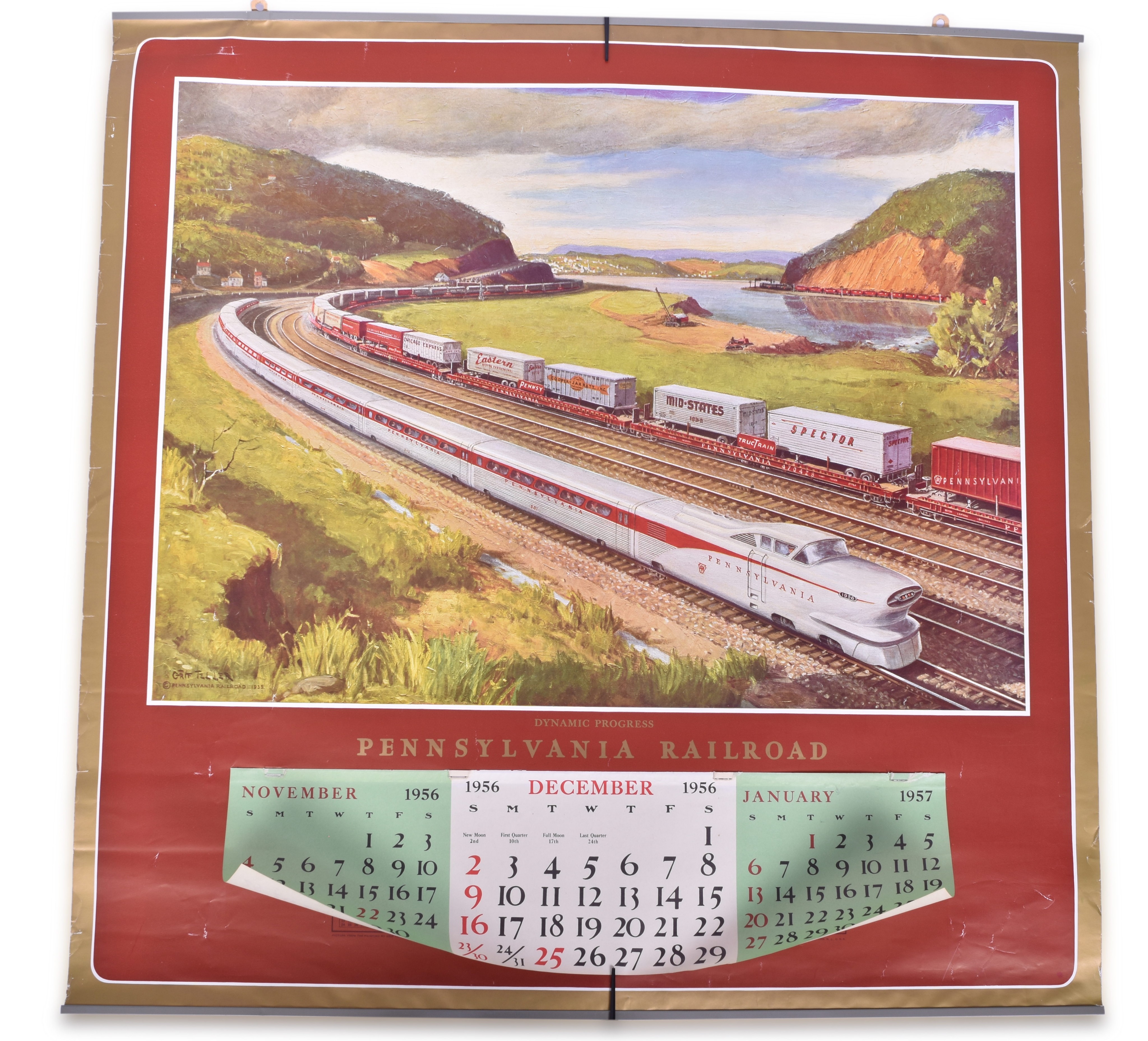 2424 - Pair of Pennsylvania Railroad Wall Calendars 1942 and 1956 thumbnail