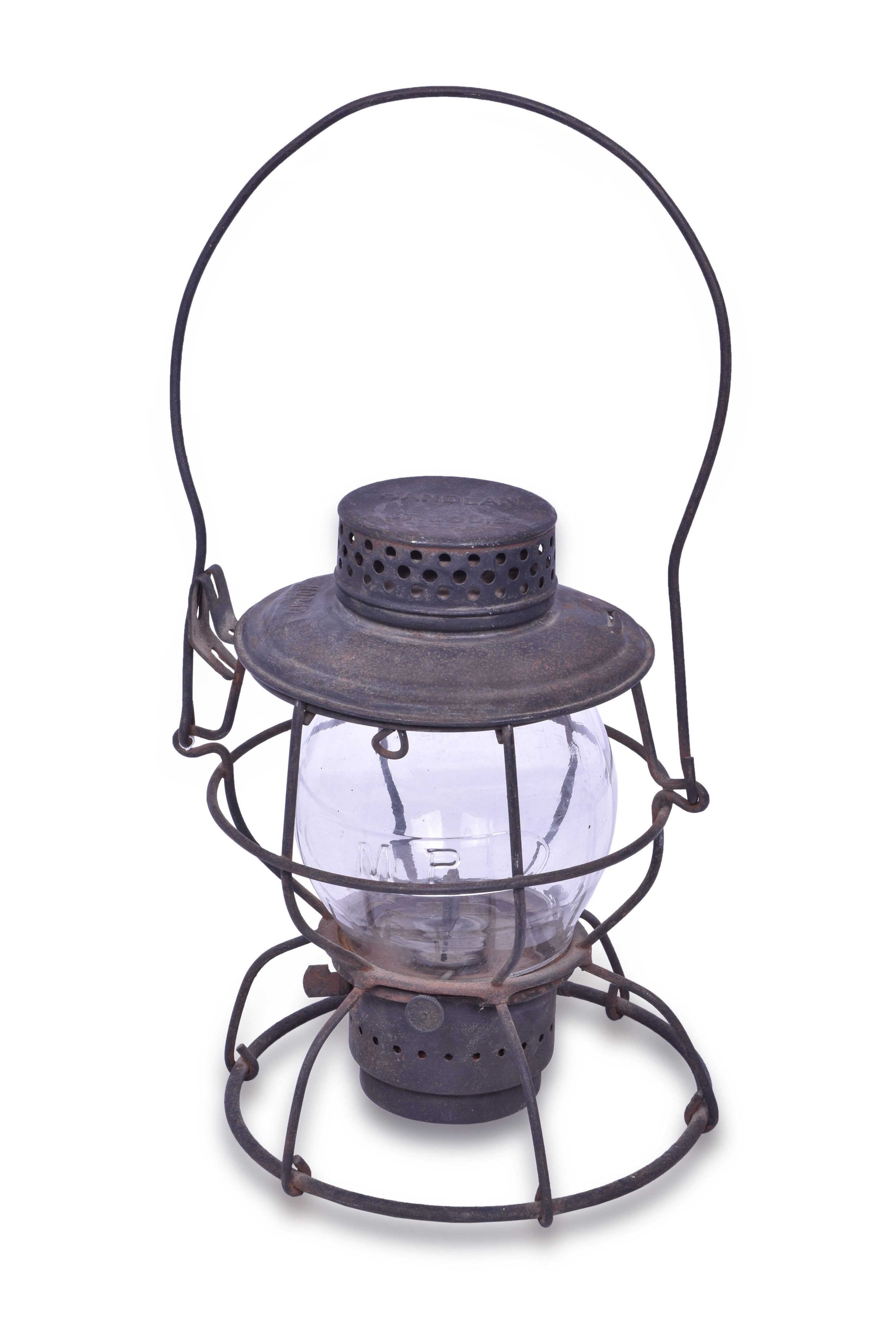 2433 - Handlan Missouri Pacific Railroad Lantern w/ Cast Safety First Clear Globe thumbnail