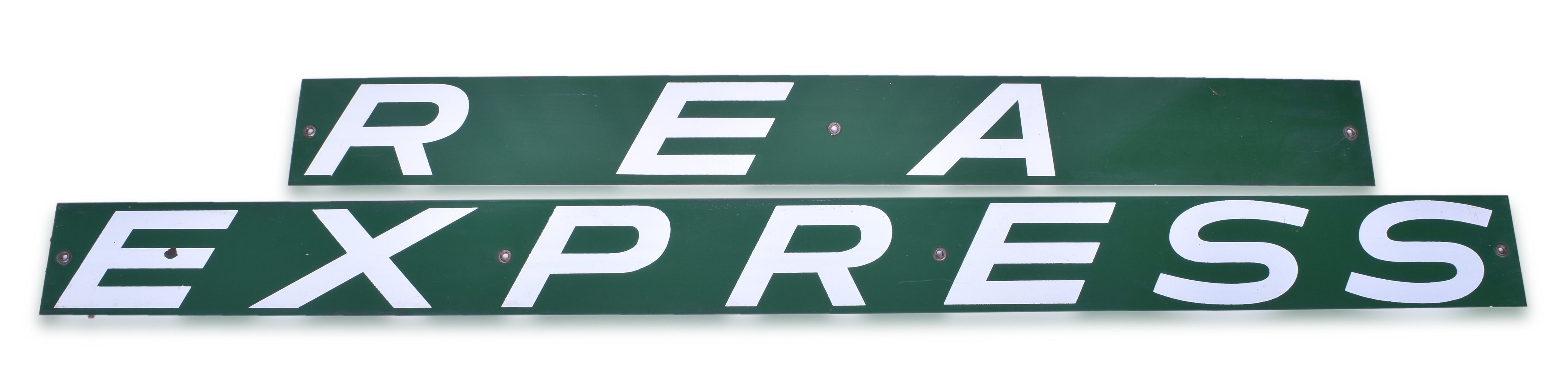 2438 - Porcelain Railway Express Agency Baggage Cart Sign thumbnail