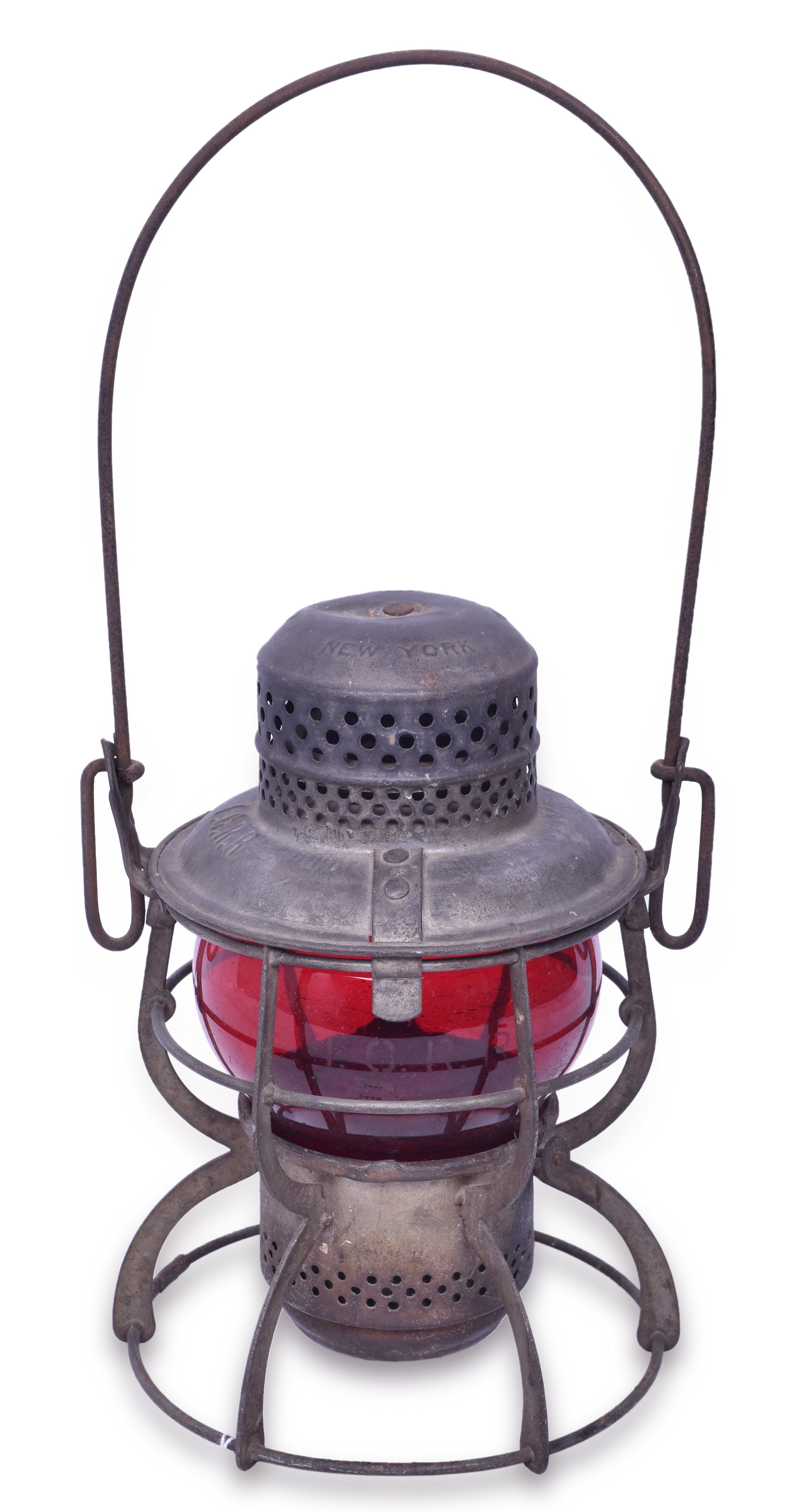2449 - Armspear Illinois Central Railroad Lantern w/ Red Etched Globe thumbnail