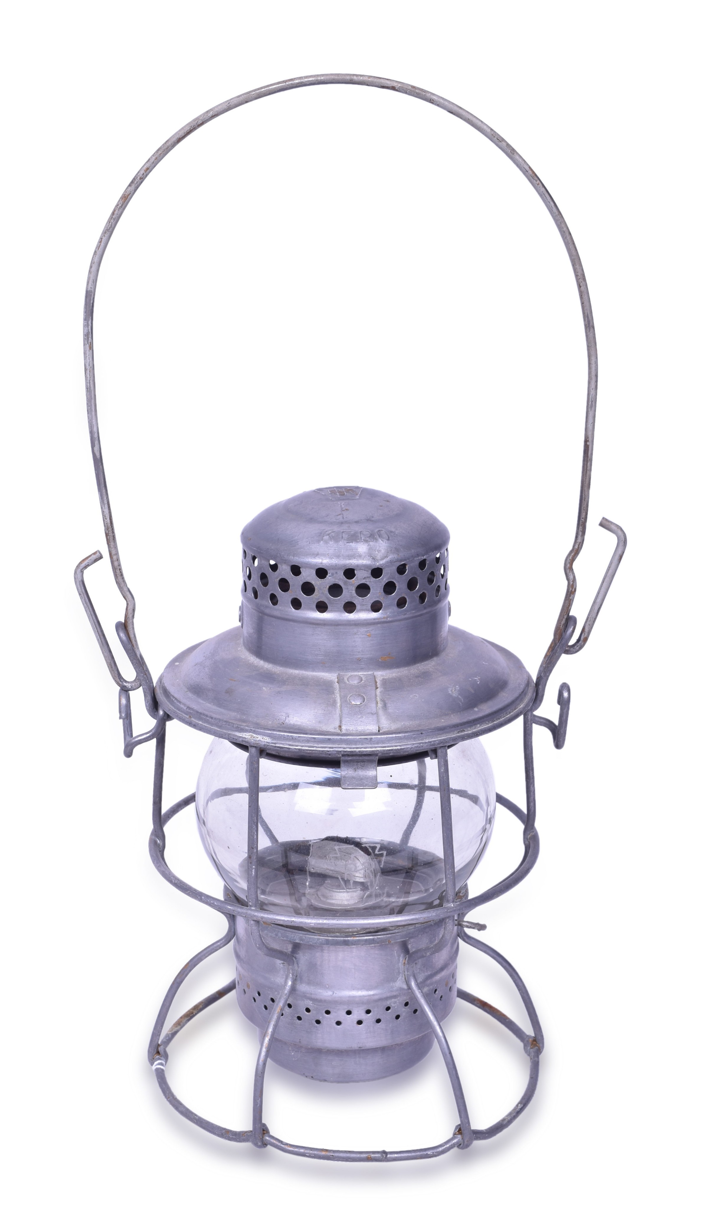 2455 - Adlake Kero Pennsylvania Railroad Lantern w/ Clear Keystone Etched Globe thumbnail