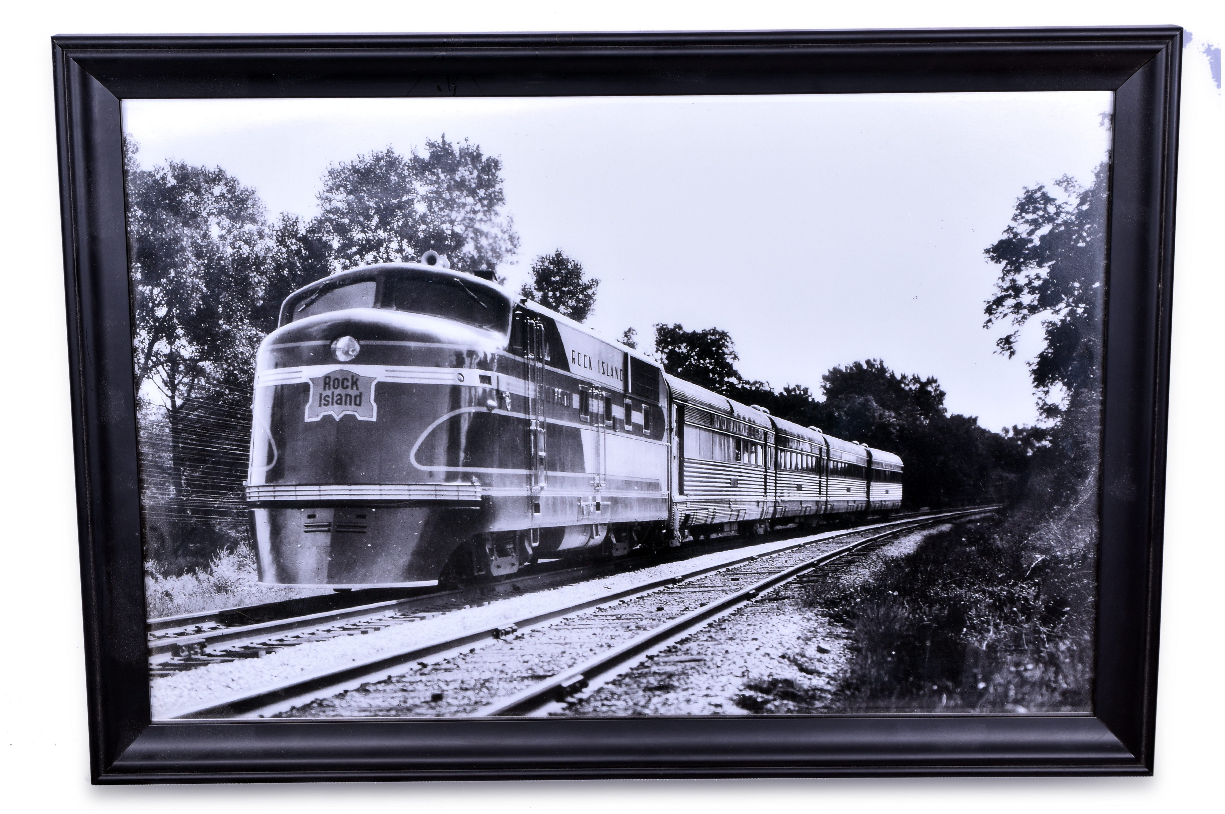 2460 - Rock Island Railroad 1952 Centennial Calendar, Rocket Framed Photograph, and EMD Framed Advertising. thumbnail