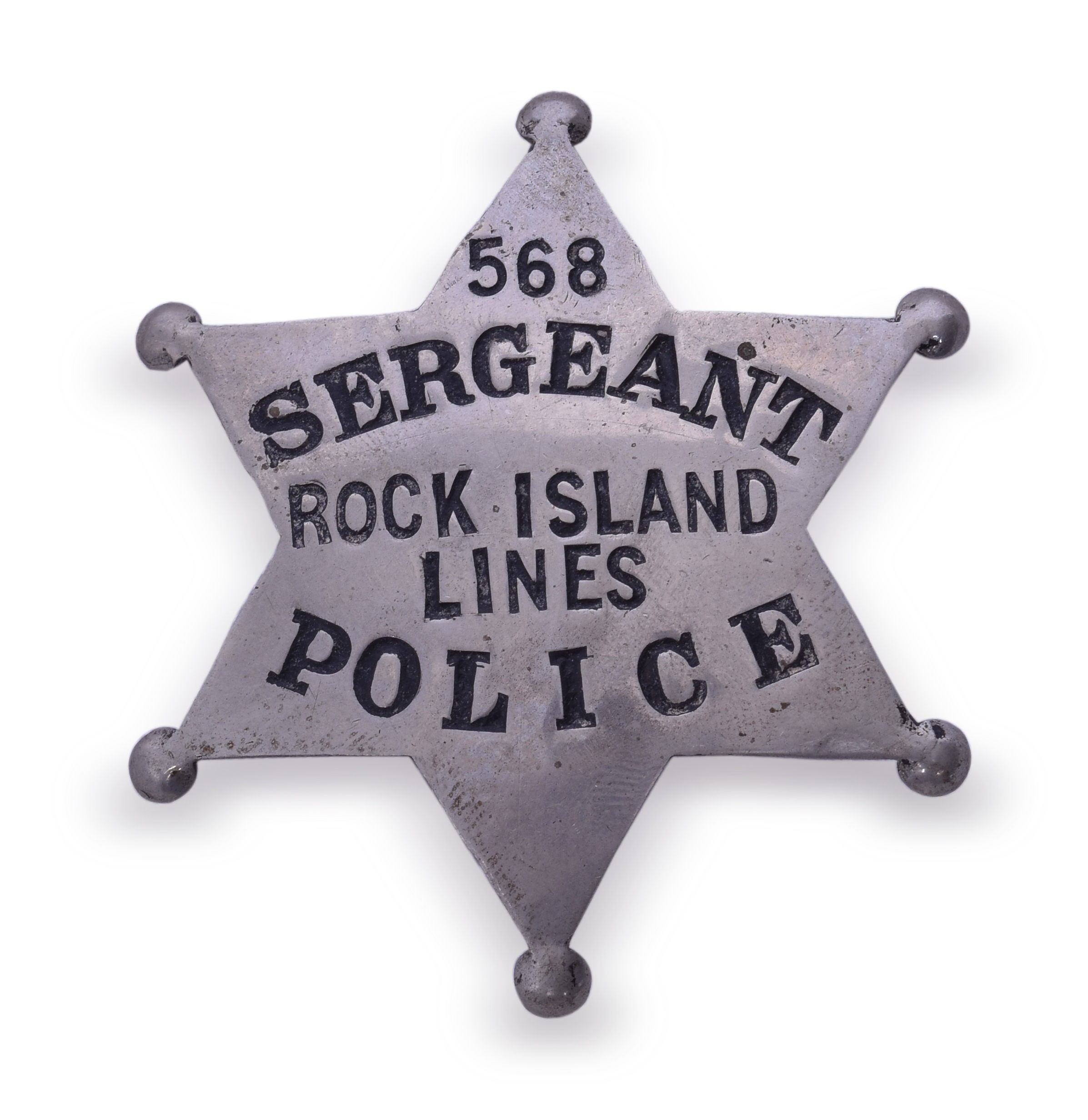2466 - Rock Island Lines Railroad Police Sergeant Badge # 562 thumbnail