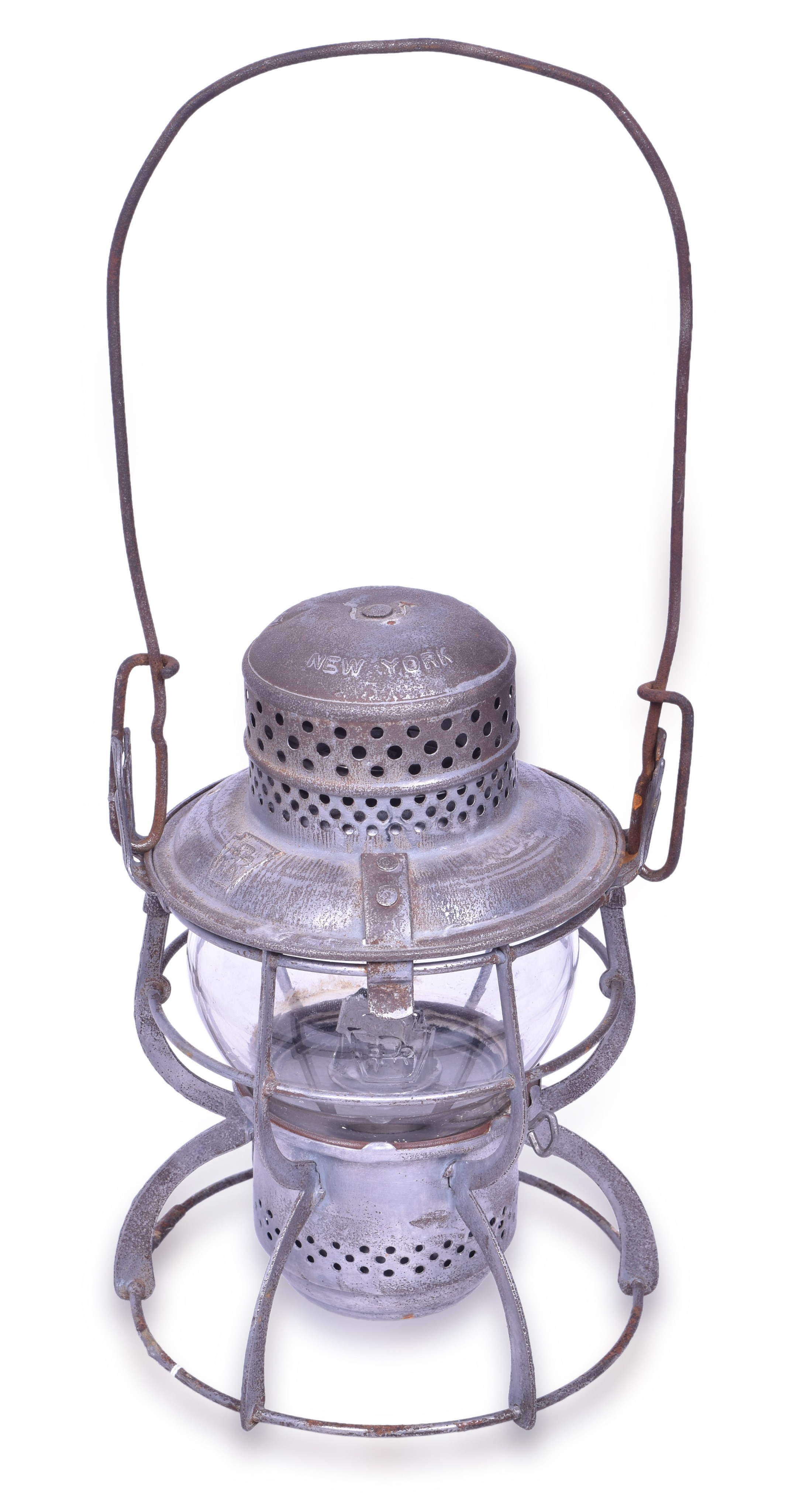 2467 - Armspear 1925 Pennsylvania Railroad Short Globe Lantern w/ Clear Keystone Cast Globe thumbnail